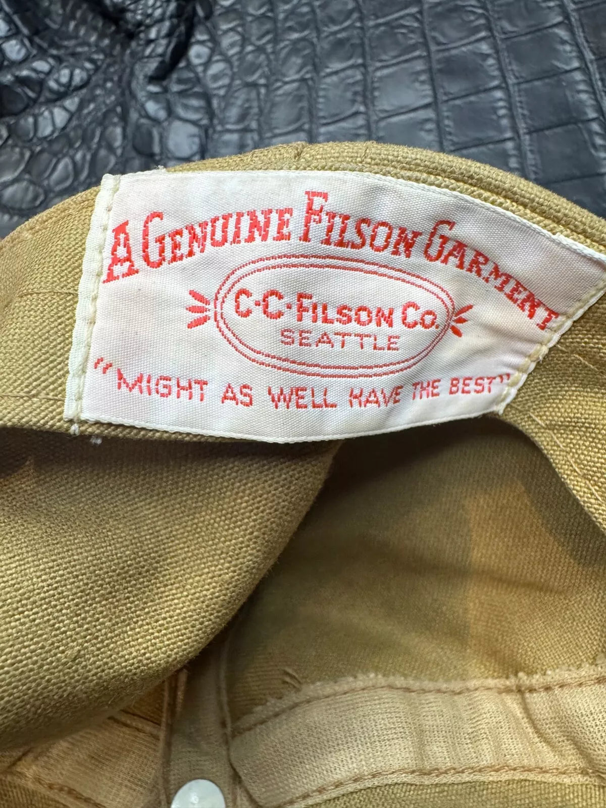 Vintage Filson Tin Cloth Gold Panner 1997 100th Anniversary Strapback Cap USA