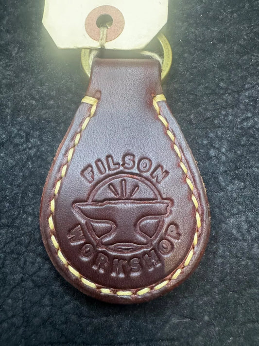 New with Tags Filson Workshop Handstitched Key Chain Brown Leather # 20118978