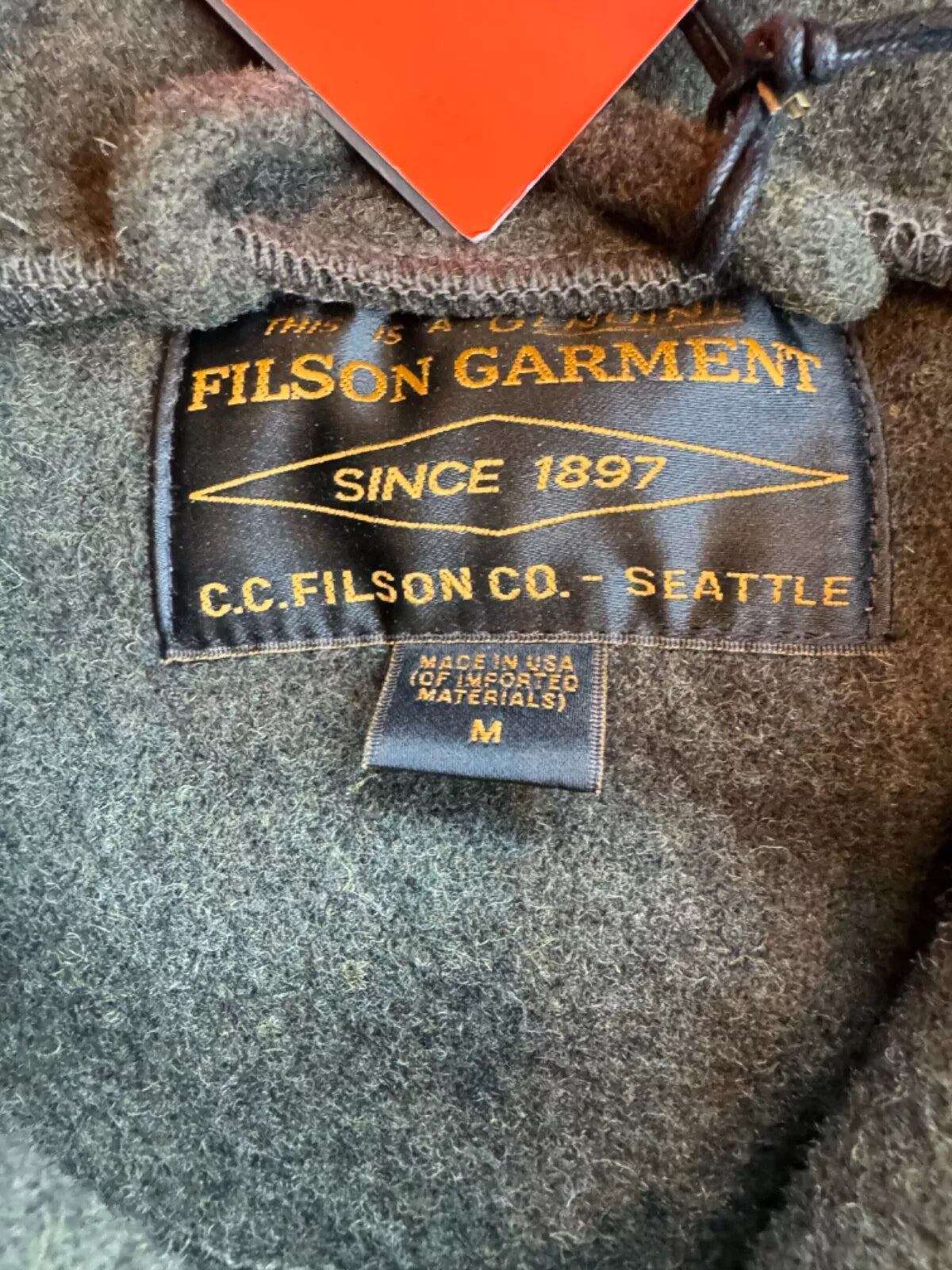 Filson Mackinaw Wool Anorak Medium 20263386 MADE IN USA Forest Green Pullover
