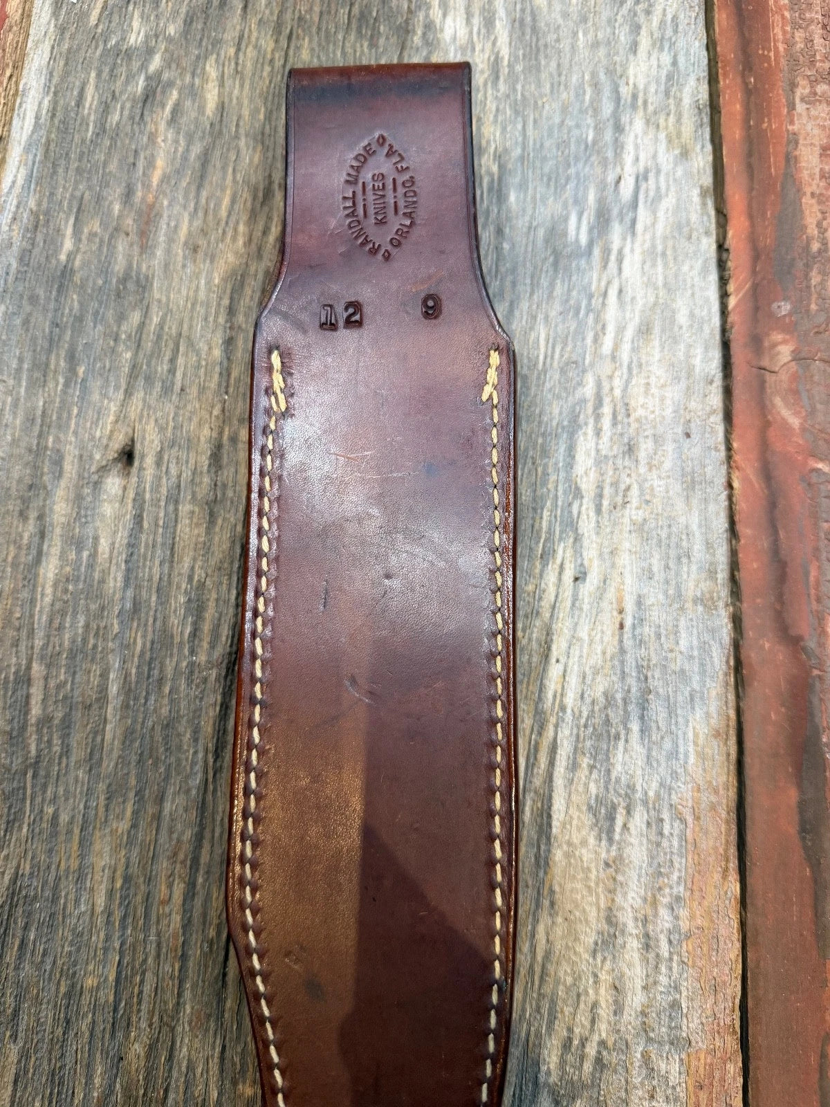 Vintage Randall Leather Knife Sheath Model 12-9 Pre 90’s Johnson era tuff find