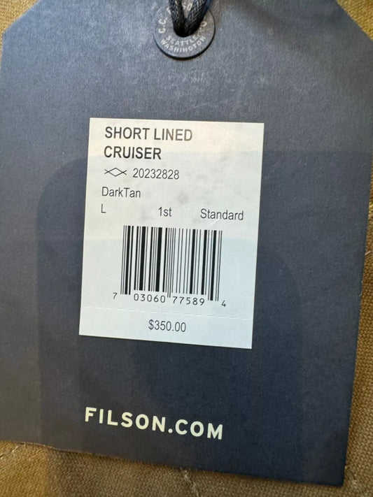 NWT Filson Short Lined Cruiser Large Imported Dark Tan 20232928