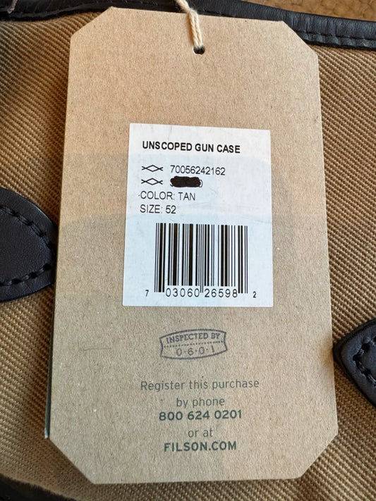 New Unused USA MADE Filson Rugged Twill Unscoped Gun case in Tan Size 52 inches