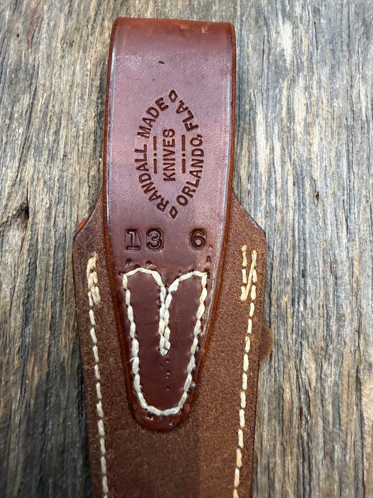 Vintage Randall Leather Knife Sheath Model 13-6 Pre 90’s Johnson era tuff find