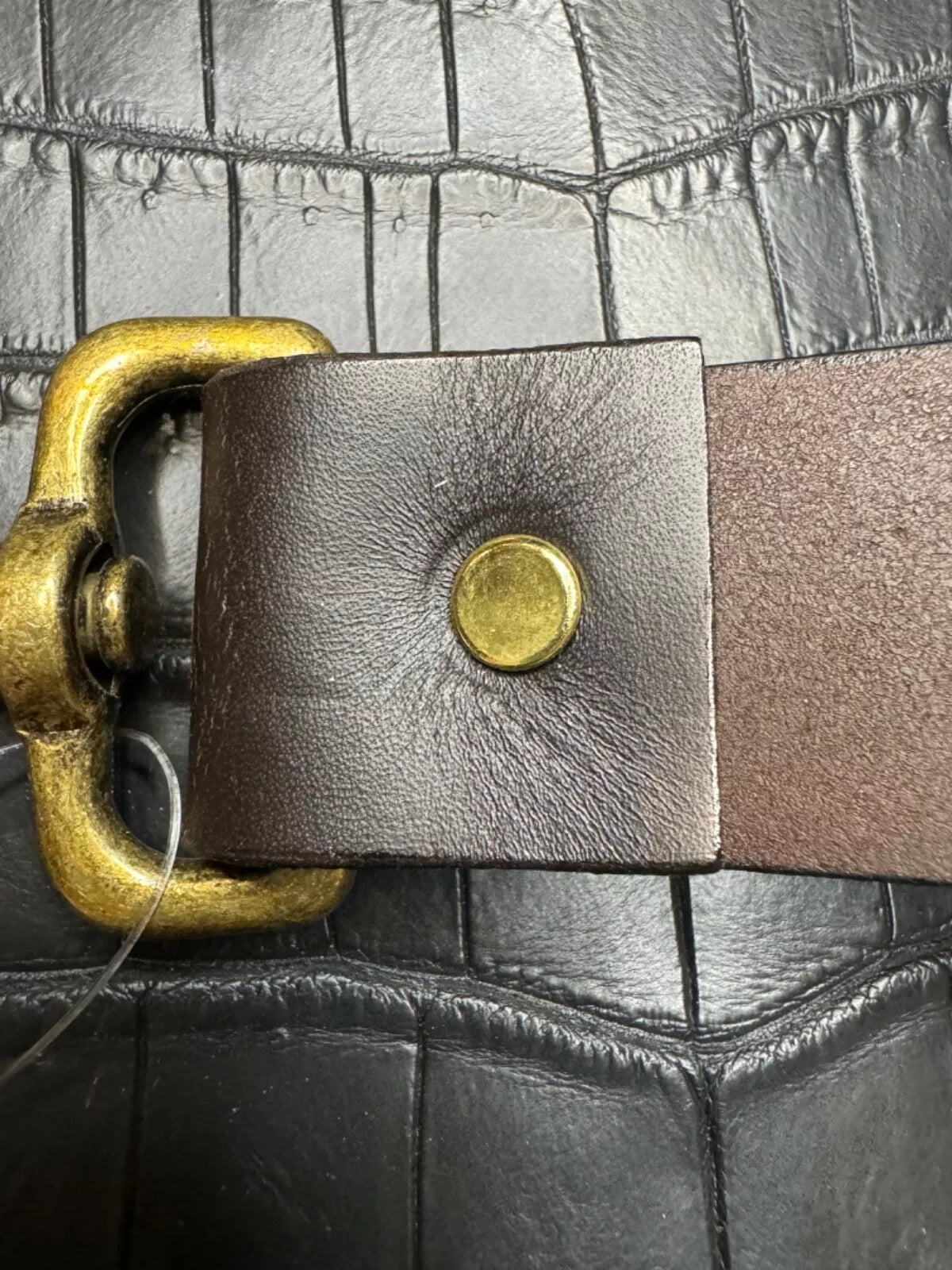Filson Leather Shoulder Strap MADE IN USA Brown Bridle Brass Adjustable Vintage 70137200135
