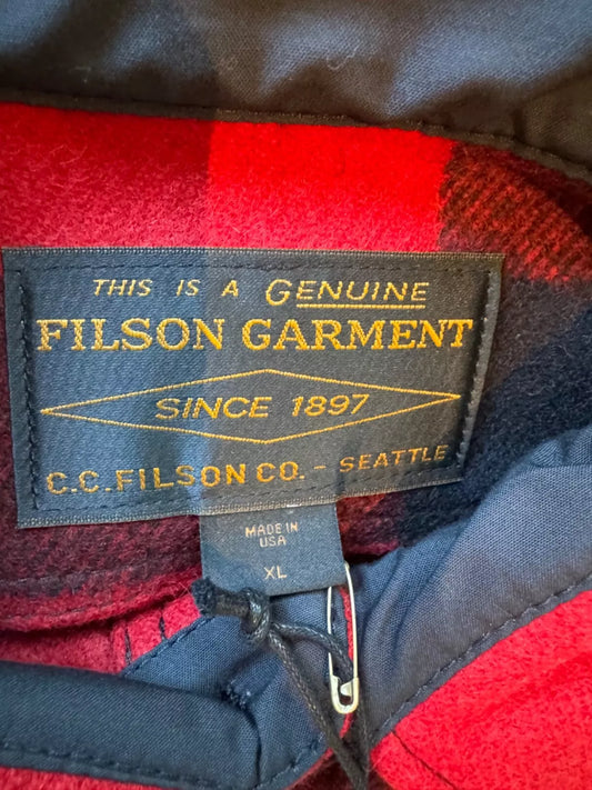 Filson Mackinaw Wool Jac Shirt Red Black - Mens XL - New - Made In USA - Limited