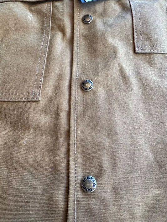 Filson Double Logger L Coat 11010009 MADE IN USA Dark Tan Khaki Waxed Brand New
