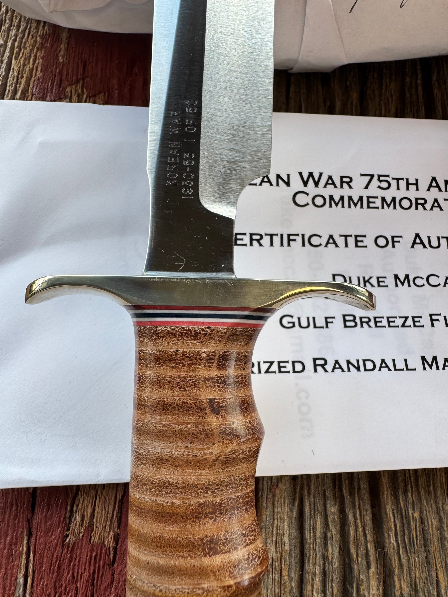 New in Paper Randall Knife Model 1-7 Korean War Commemorative 1 of 50 made Leather