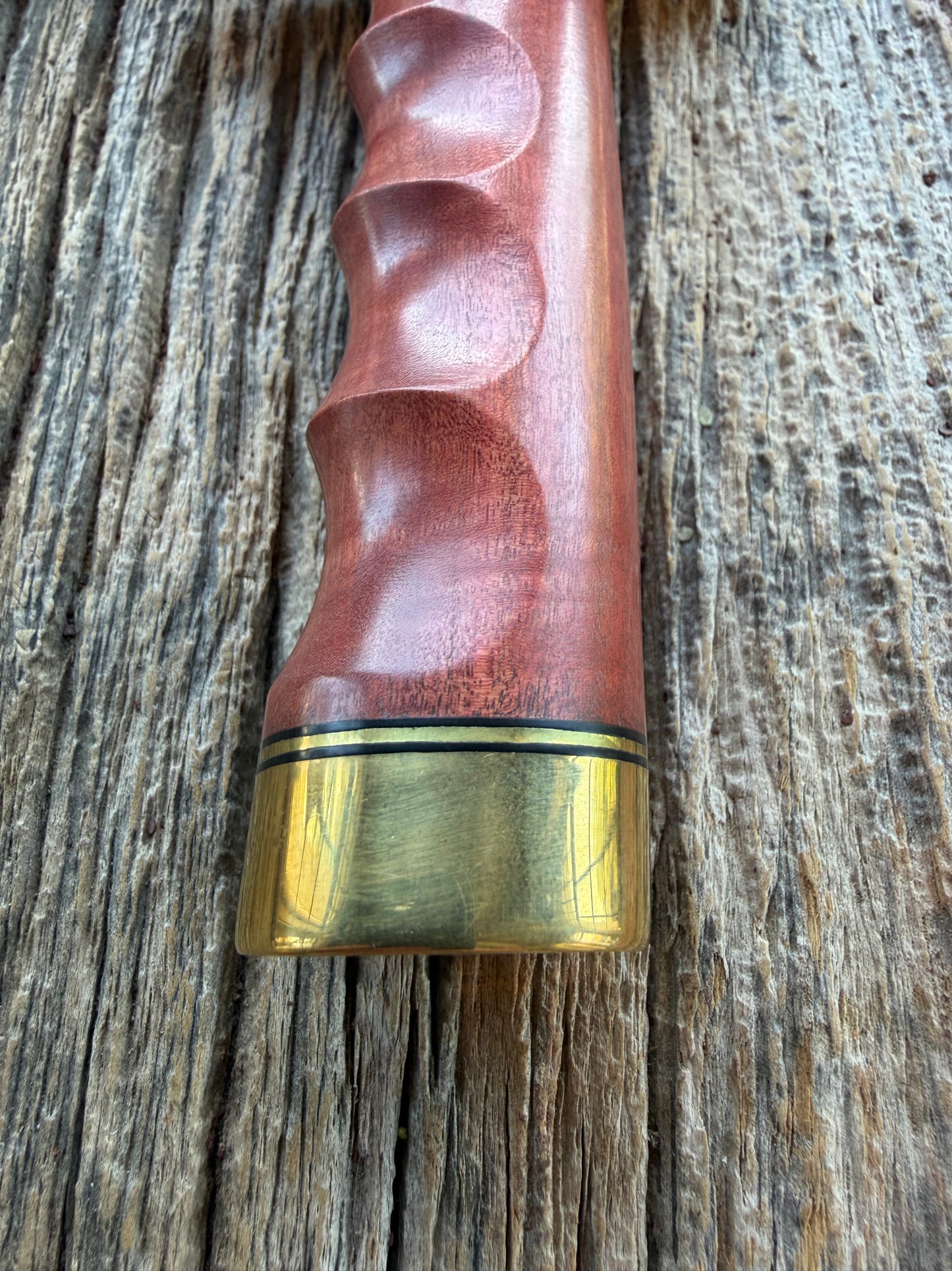 New in Paper Randall Made Knife Model 1-8 in Pink Ivory wood. Stainless steel, Black and Gold spacers, Brass Hilt and butt cap.