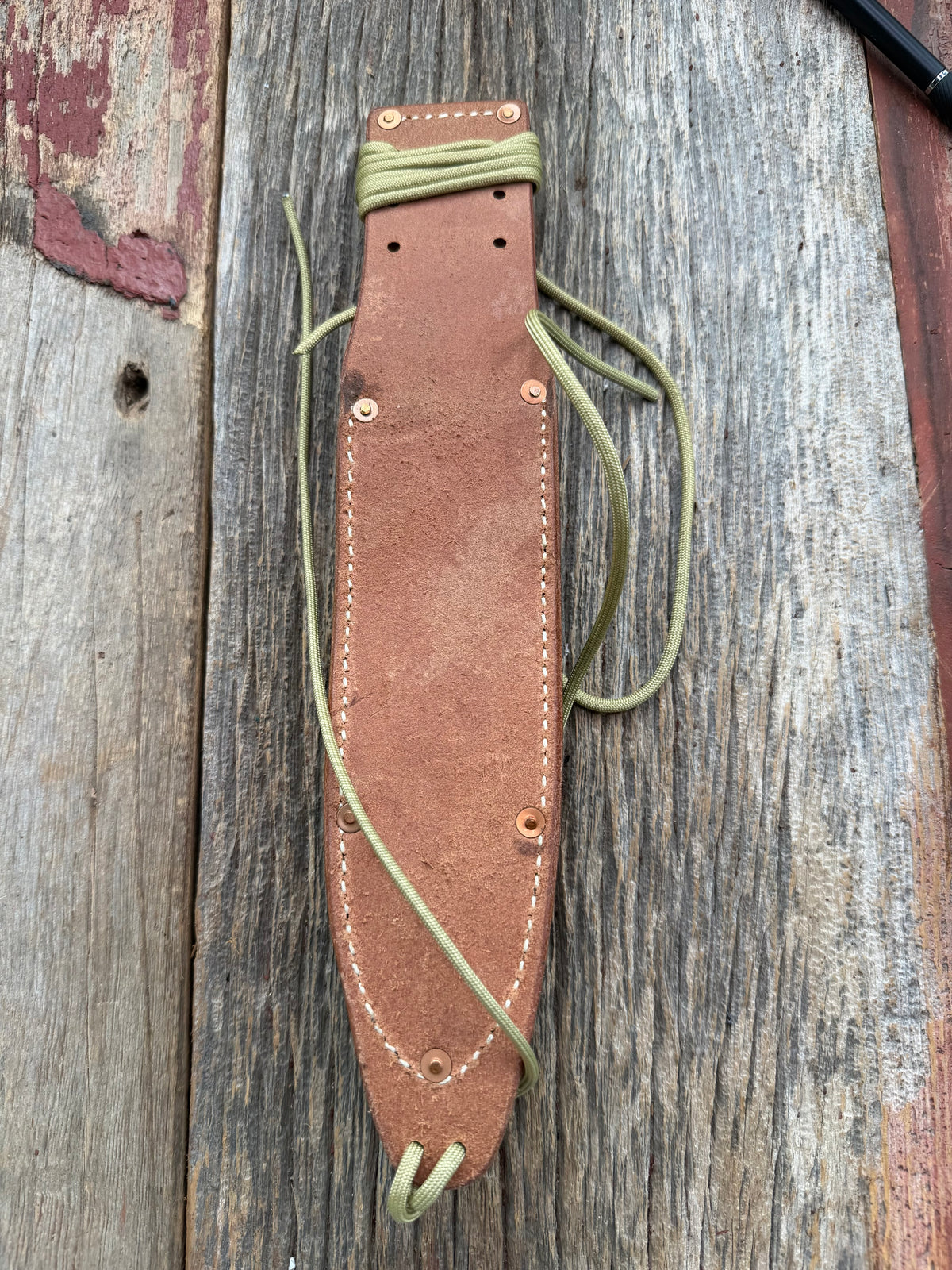 New Randall Johnson Gutcher Riveted Rough Back Knife Sheath Model 14 or 18-7.5