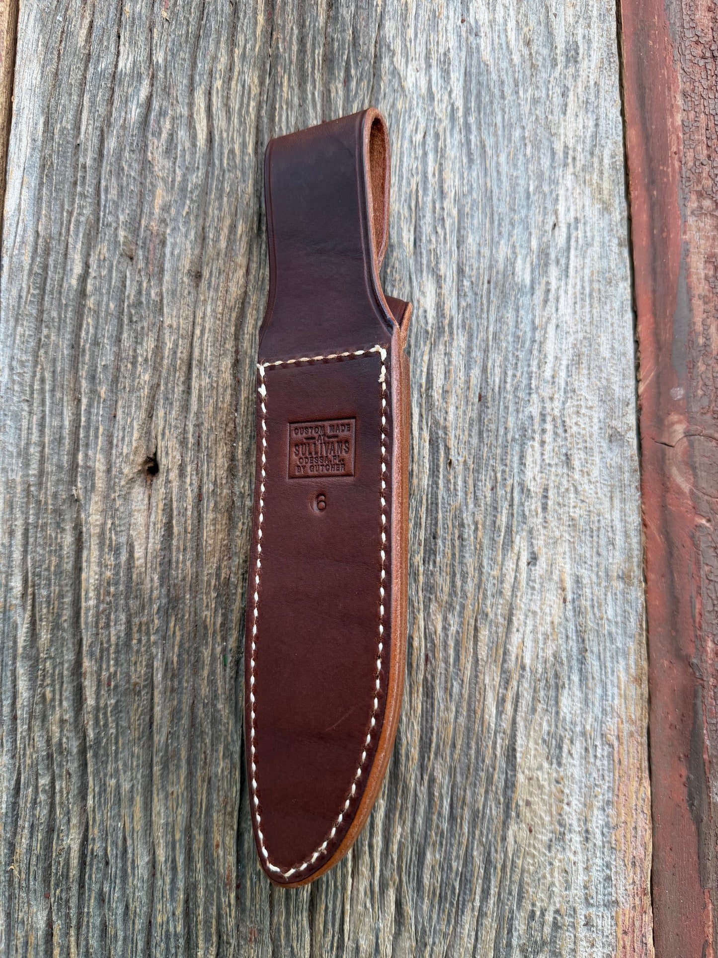 New Randall Sullivans by Gutcher Leather Knife Sheath Model 1-6 with Stone