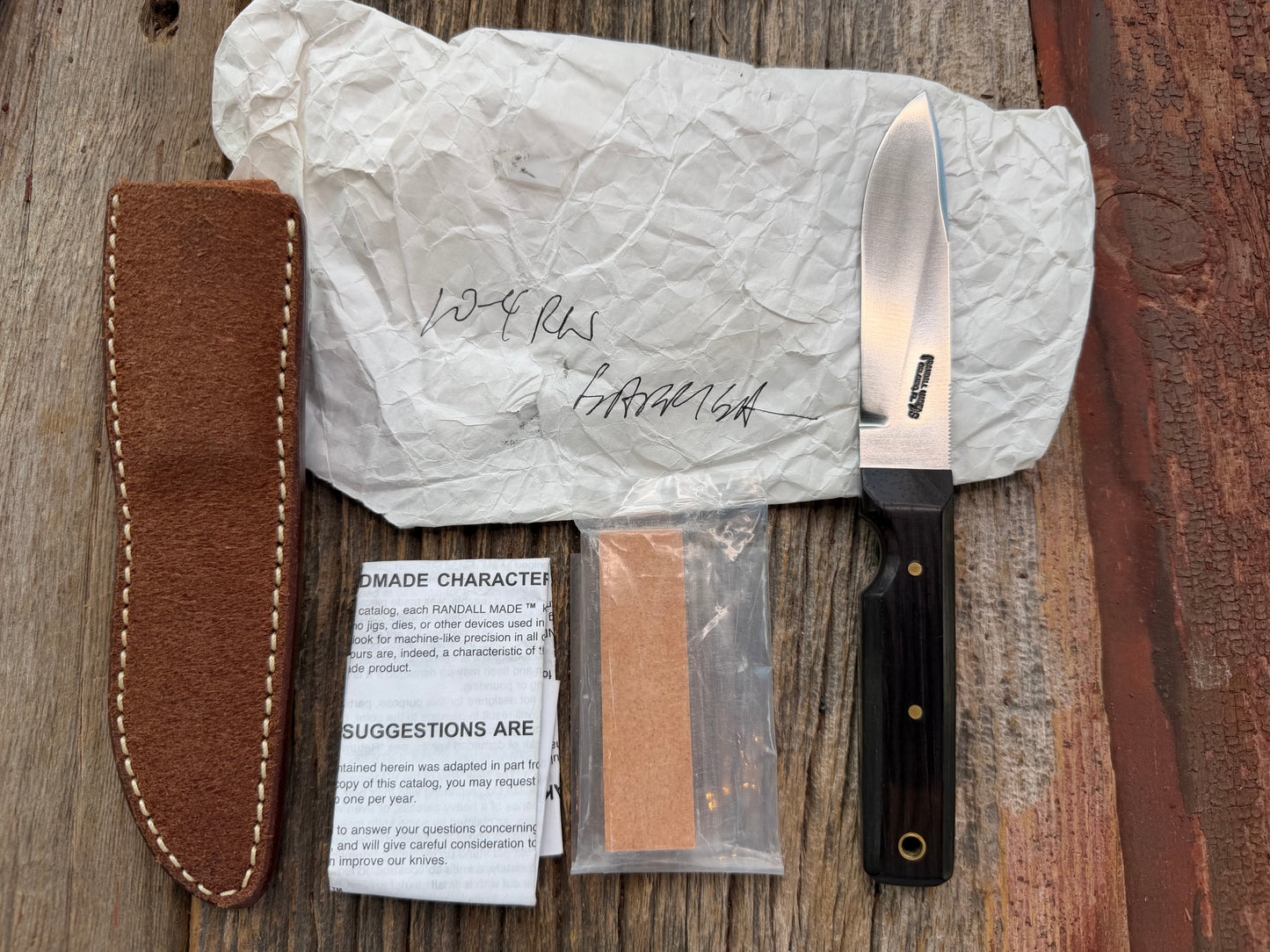 New in Paper Randall Knife Model 10-4 Fisherman Rosewood Handle Stainless Steel