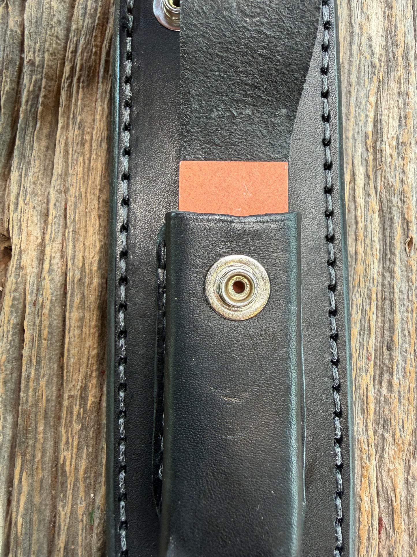 New Randall Sullivans by Gutcher Black Leather Knife Sheath Model 2-8 with Sharpening Stone.
