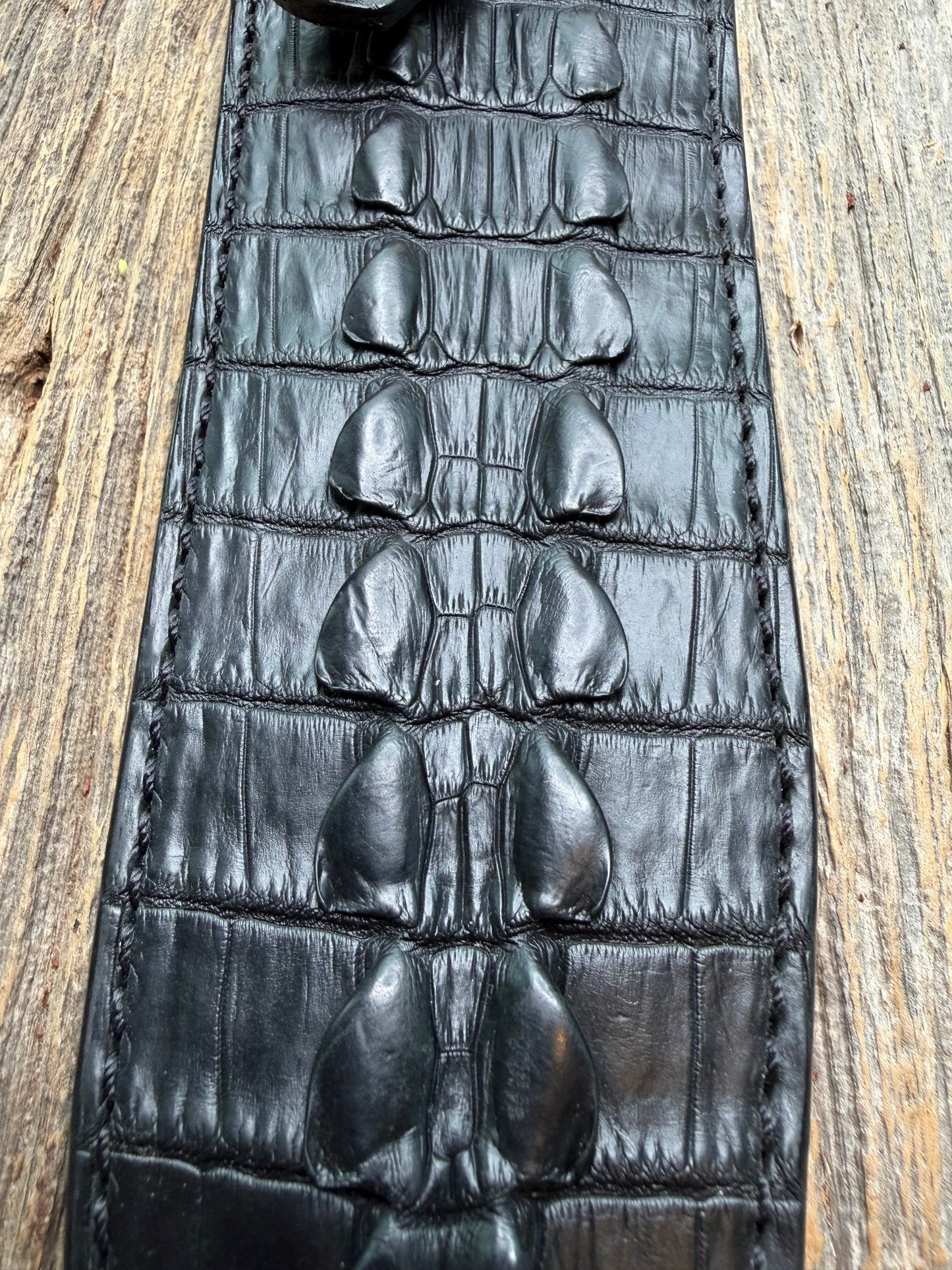 Randall Model 12-9 Sheath in Exotic Black Crocodile tail by Treeman. FCH and a silver canteen snap…
