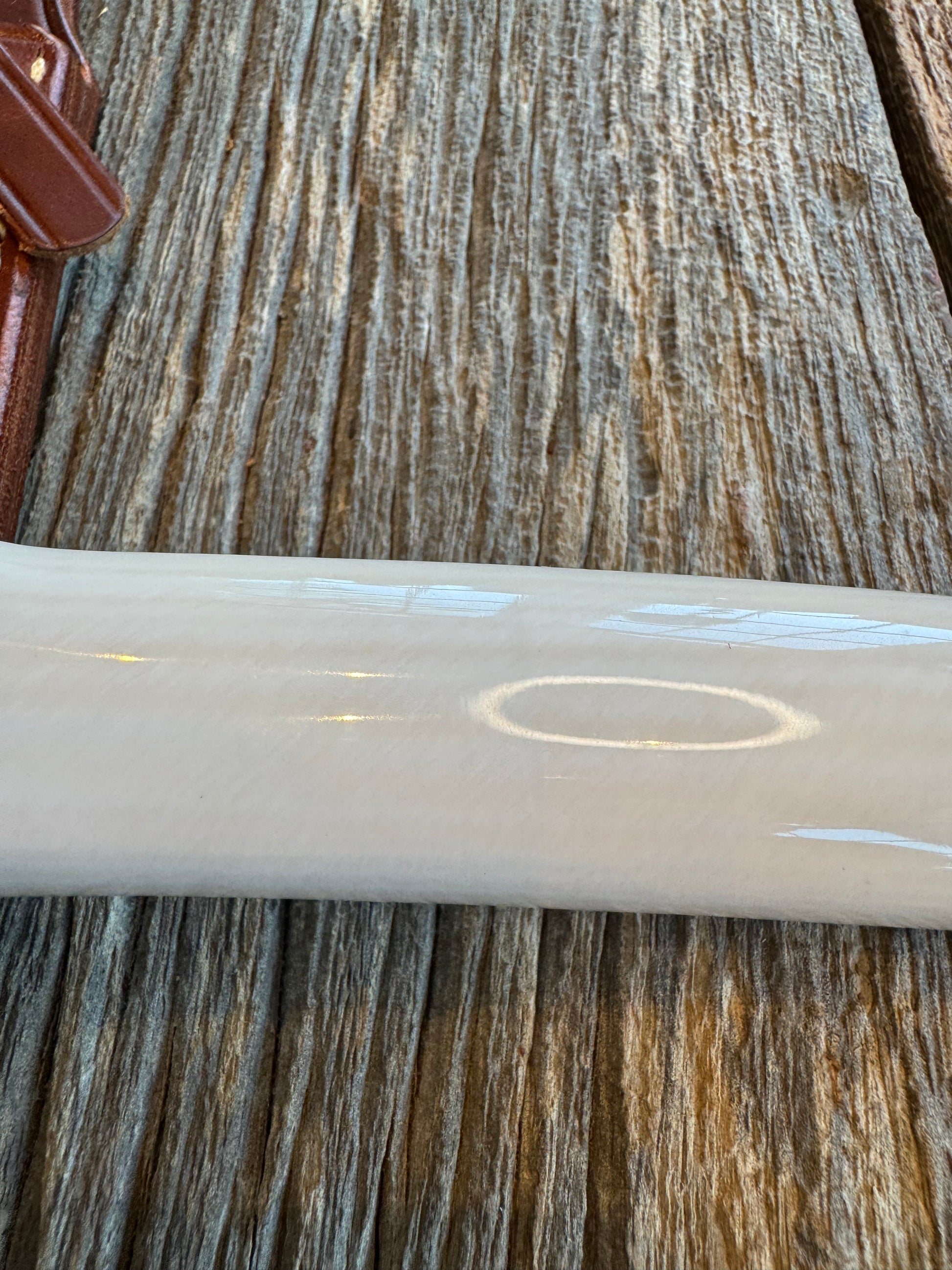 Randall Knife Model 1-7 Warther Resin Ivory. Nickel Silver Hilt, Stainless Steel Blade, black spacers.