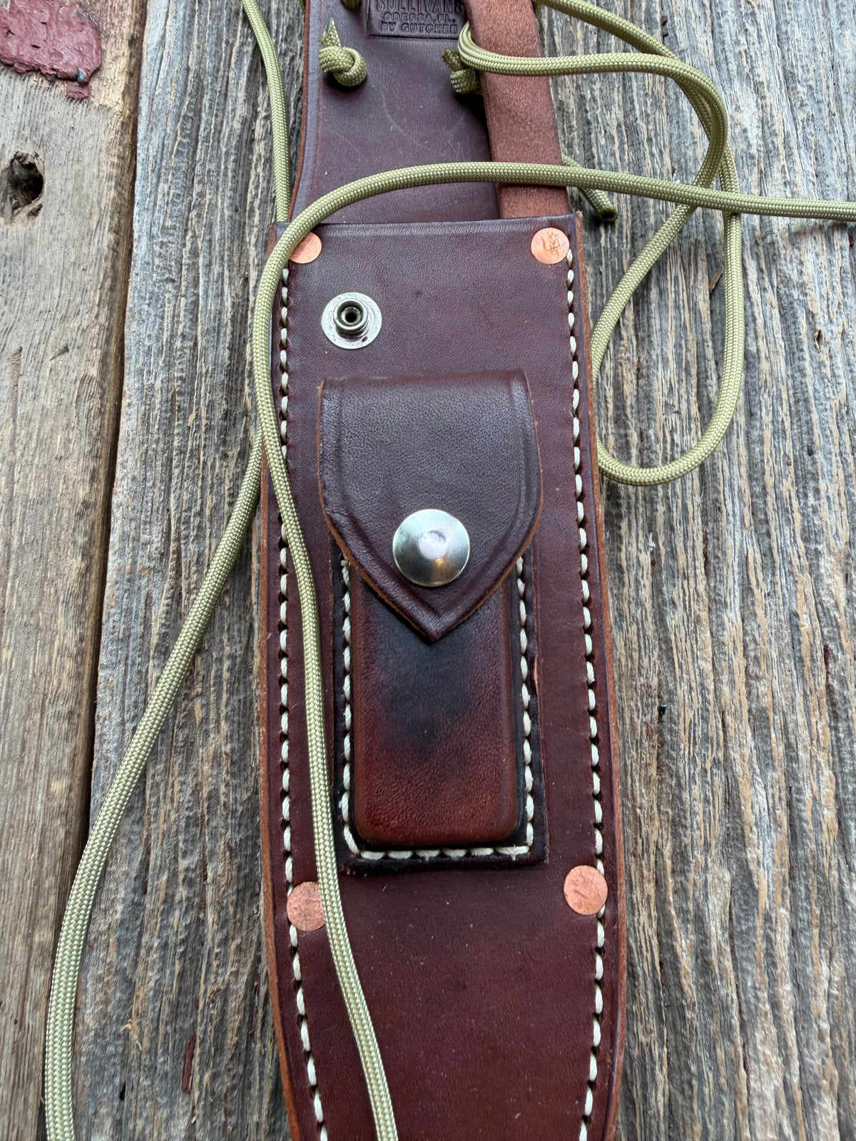 New Randall Johnson Gutcher Riveted Rough Back Knife Sheath Model 14 or 18-7.5