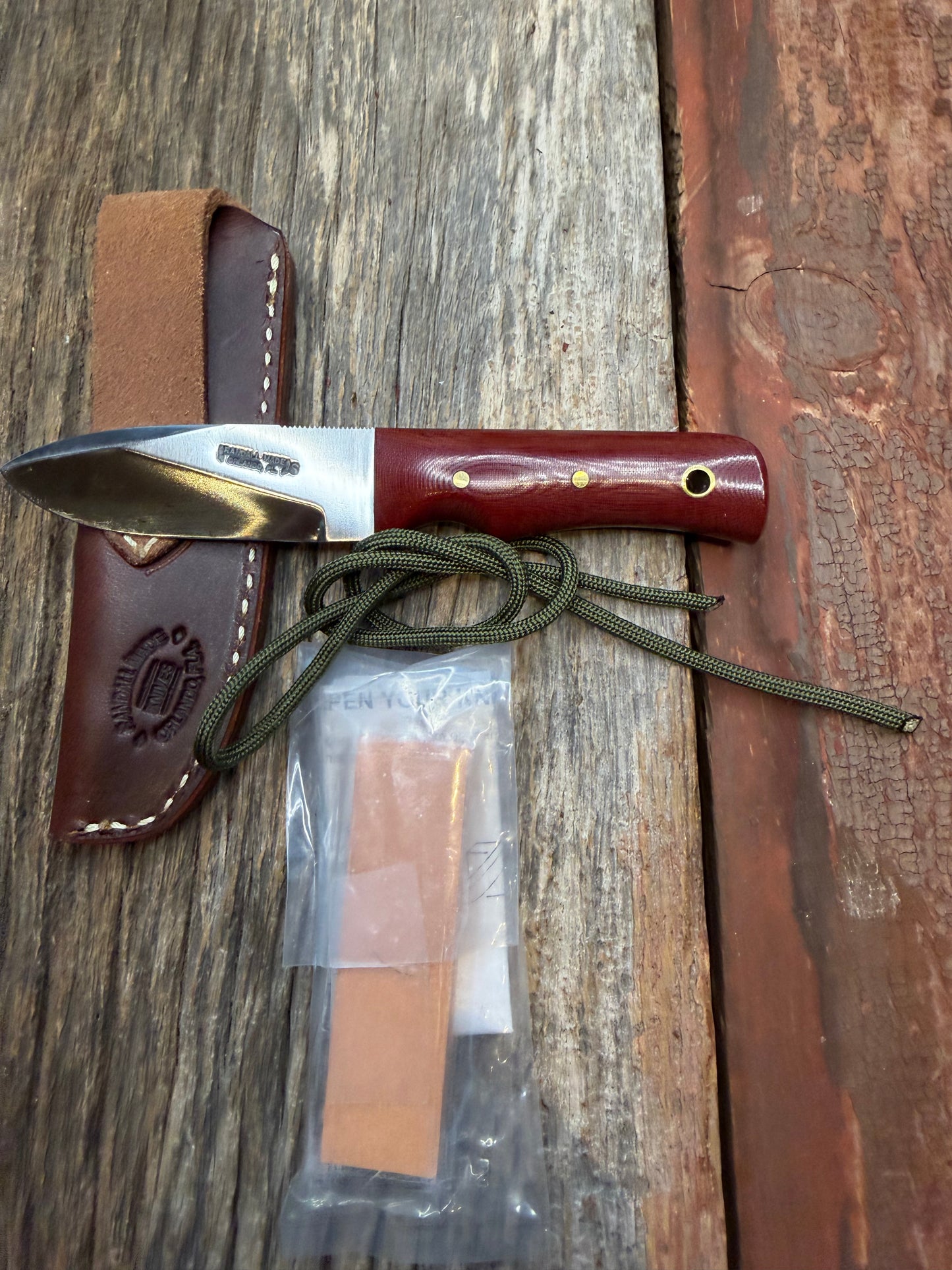Randall Knife Model 10-3 Fisherman Red Micarta Stainless Steel