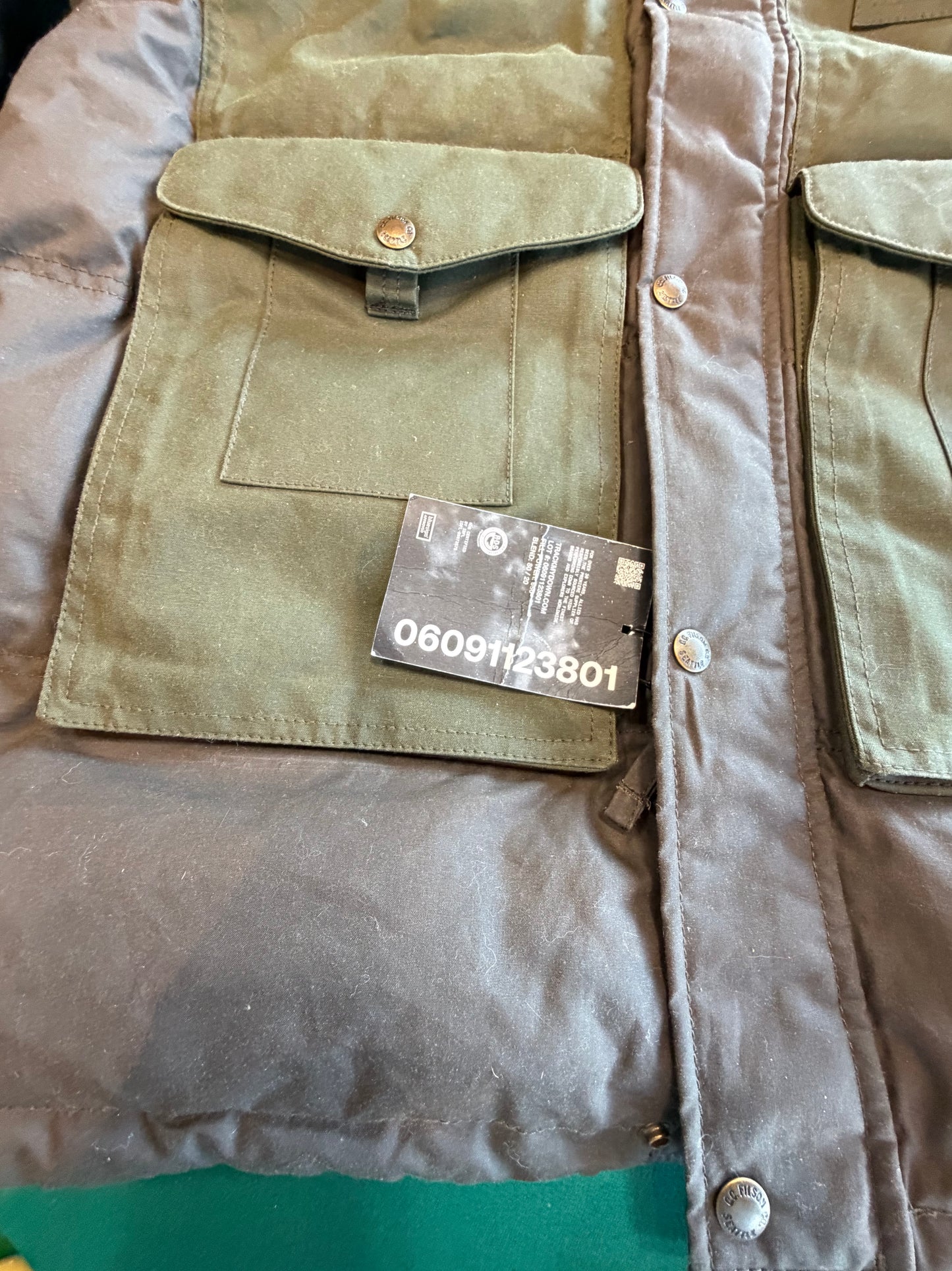 Filson Down Cruiser Parka Otter Green Large 650 Down Sold Out Mens New with Tags