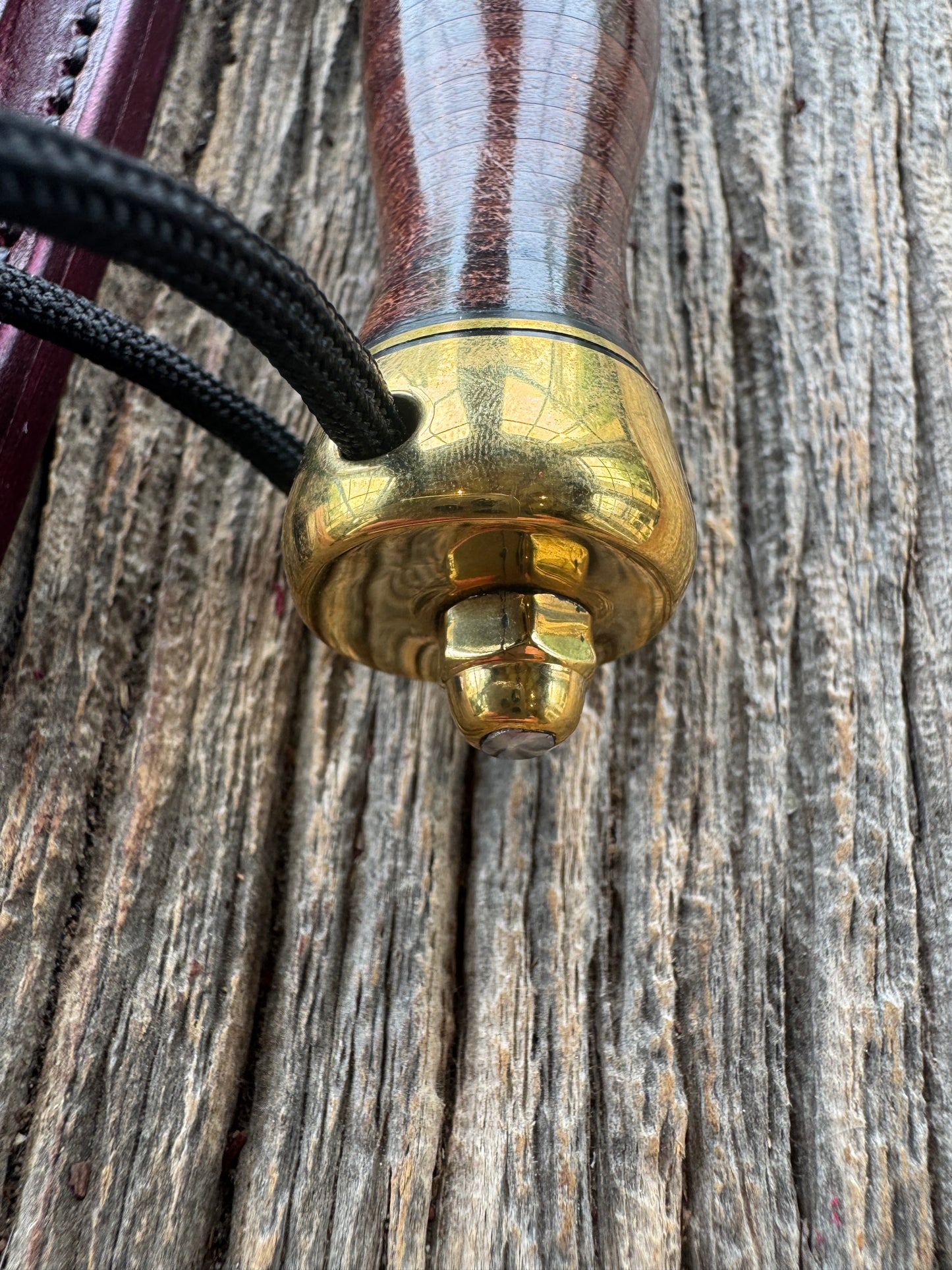 Vintage Randall Stanaback Special. Leather and brass. This is the large Stanaback version with a Stainless 4 1/2” Blade, Brass Single Hilt and Gold & Black Spacers. I have 2 available Serial # 163 and # 164 consecutive numbers. Price is per knife.