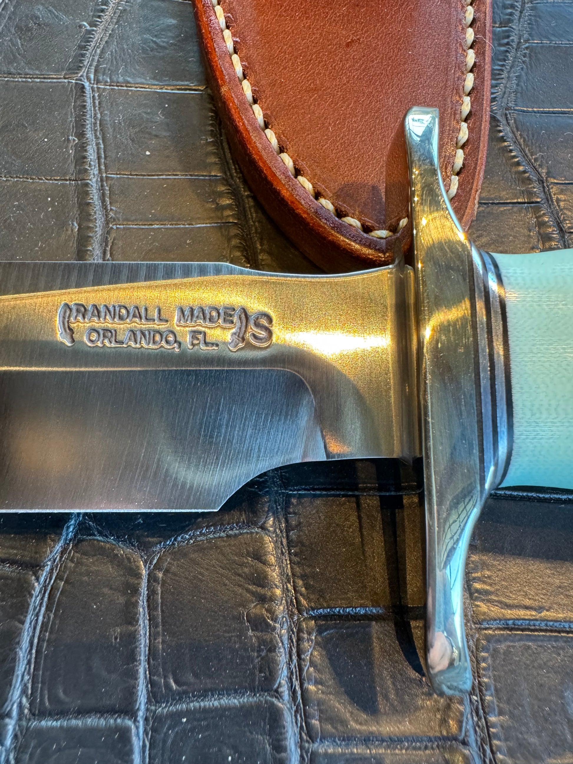 New Randall Knife Model 1-6 Tiffany G-10 Nickel Hilt Stainless Rare