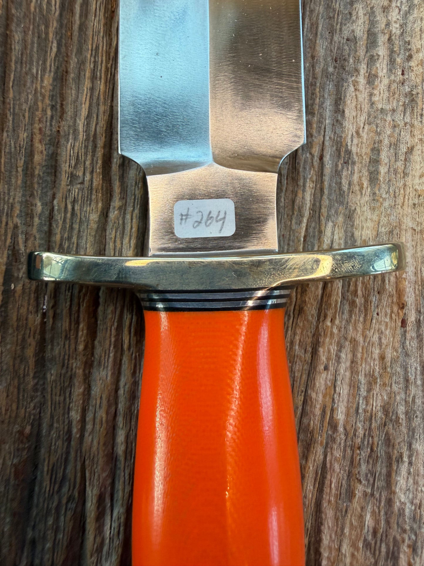 Randall Knife Clinton Special TC Nickel Silver Hilt Stainless Steel, Orange G10, coolie butt cap