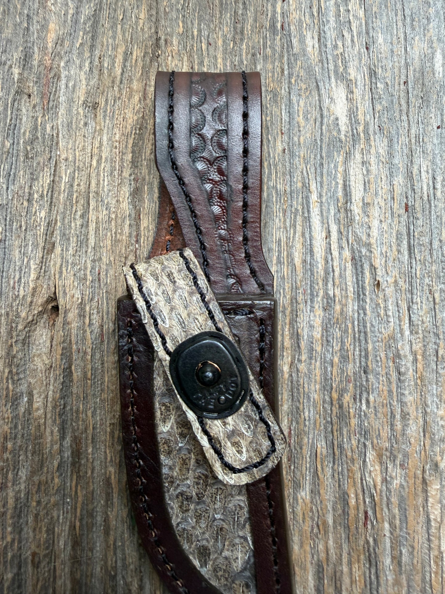 Randall Model 21 with Western Diamondback RattleSnake skin from Treeman Sheaths.