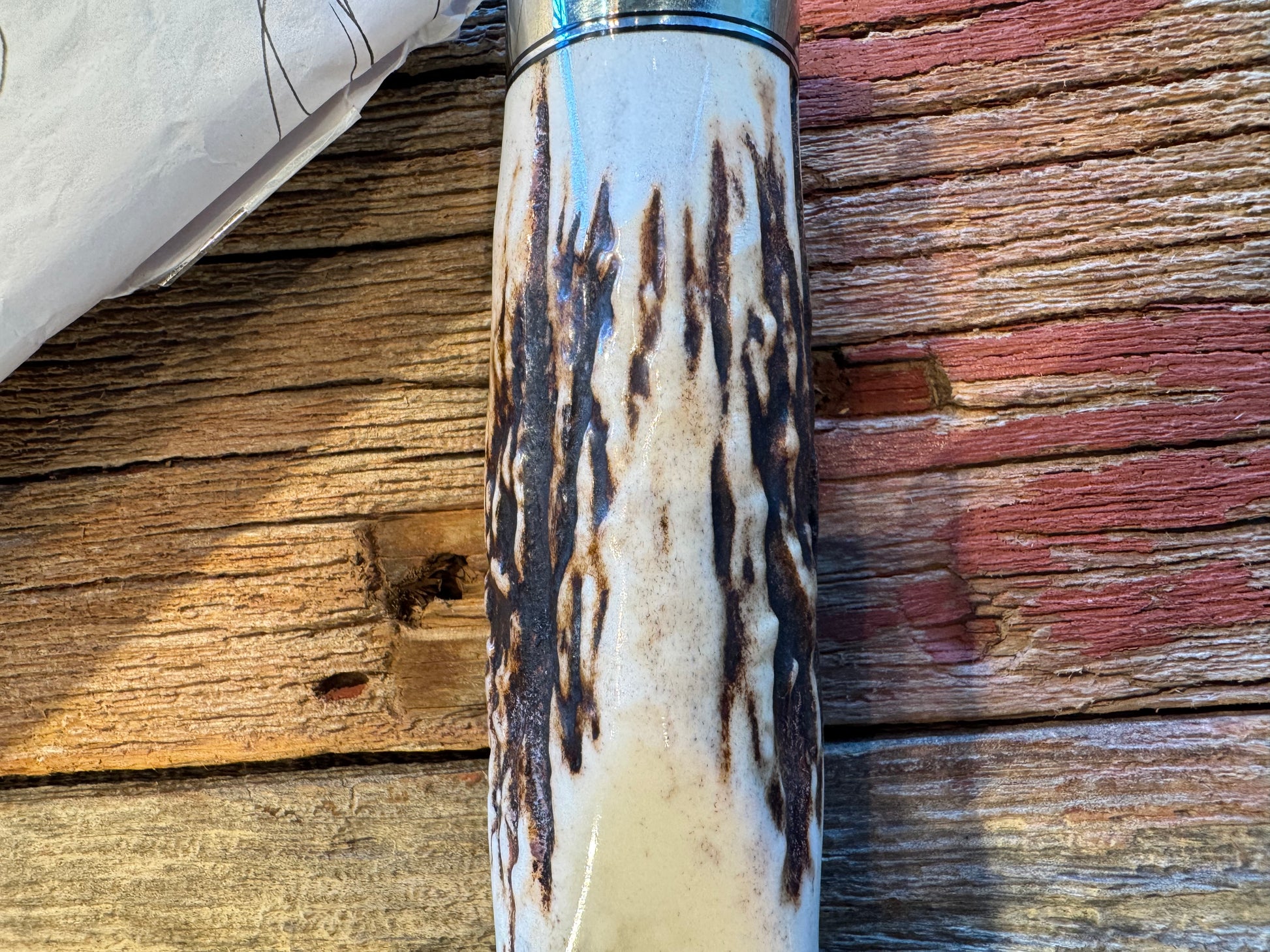 New in Paper Randall Model 12-11 Smithsonian “Smitty” in a Huge piece of Popcorn Stag. Nickel Silver Hilt and Butt cap.