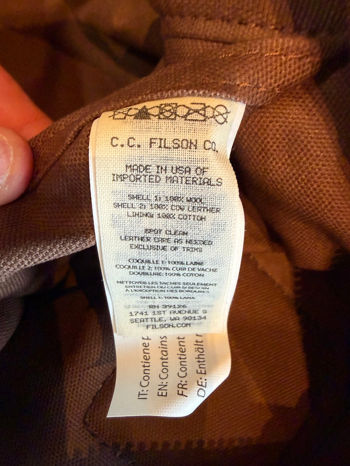 Rare Filson Mackinaw Wool Duffle Medium Brown Tan Ombre Wool and Leather NWT Made in USA - 20286180