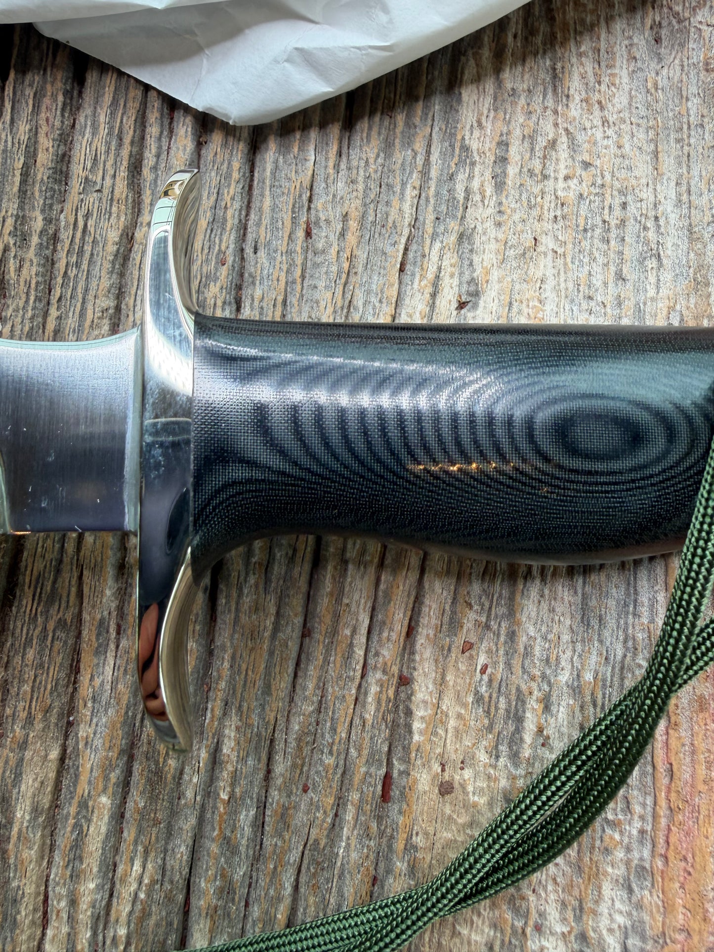 New in Paper Randall Model 16 SP#1 Special fighter with a Black Micarta handle. SS blade, Nickel silver hilt. Lanyard. Brown leather sheath.