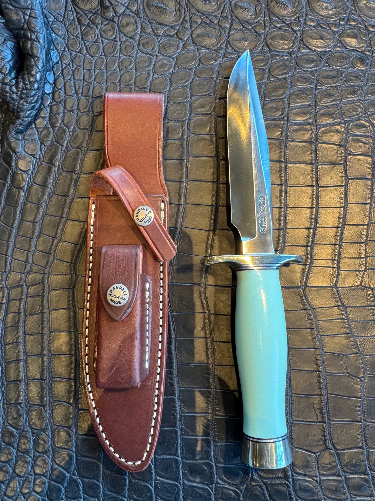 New Randall Knife Model 1-6 Tiffany G-10 Nickel Hilt Stainless Rare