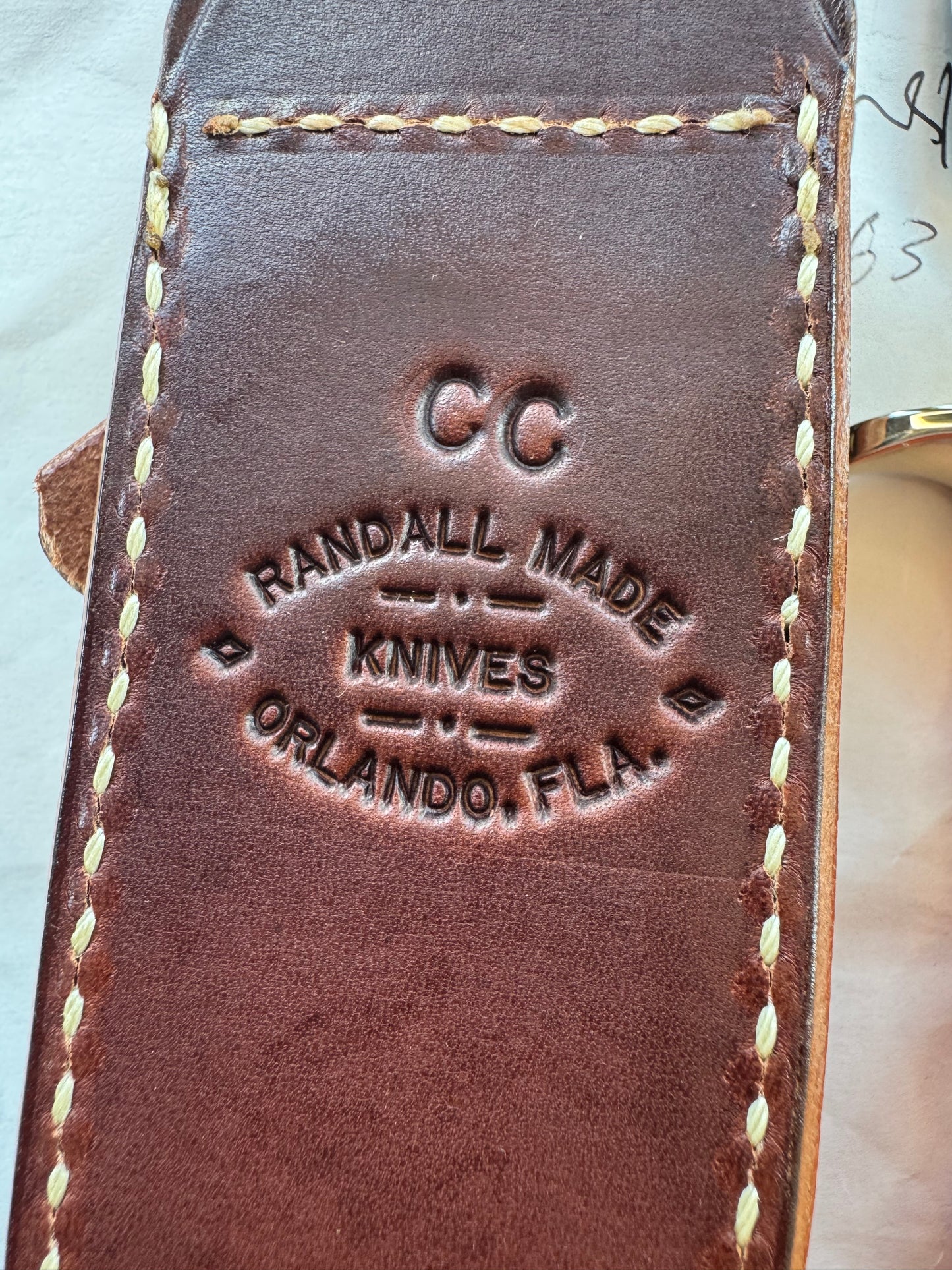 New in Paper Randall Knife Model Combat Companion Orange G10 Handle Stainless Steel, NSH Nickel Silver Single Hilt, Finger grooves