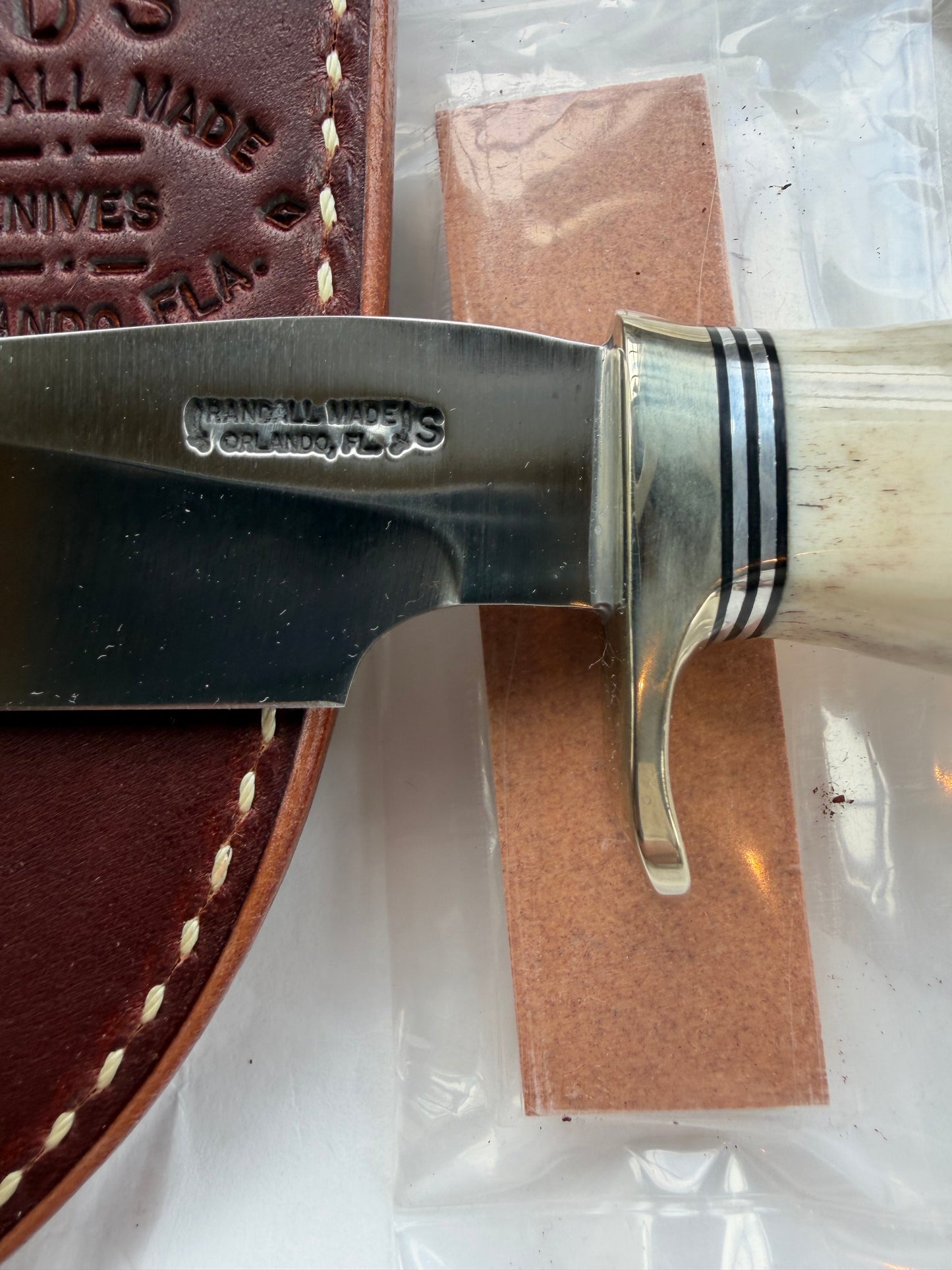 New in Paper Randall Made Knife Model Denmark Special Stainless Nickel Hilt, Wrist thong.