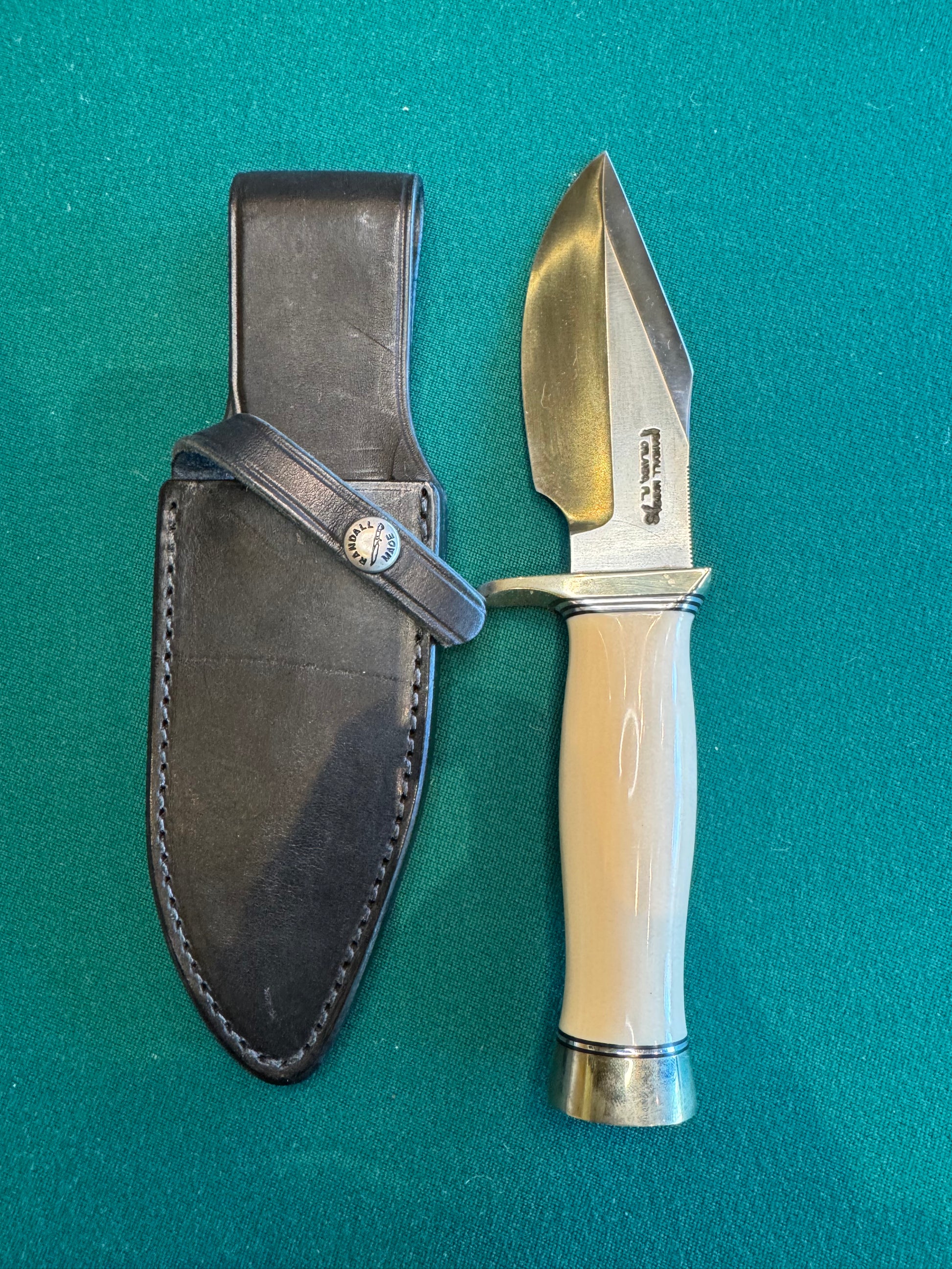 Randall Knife Model 19-5 NSH Resin Ivory Stainless Steel Black Randall Sheath