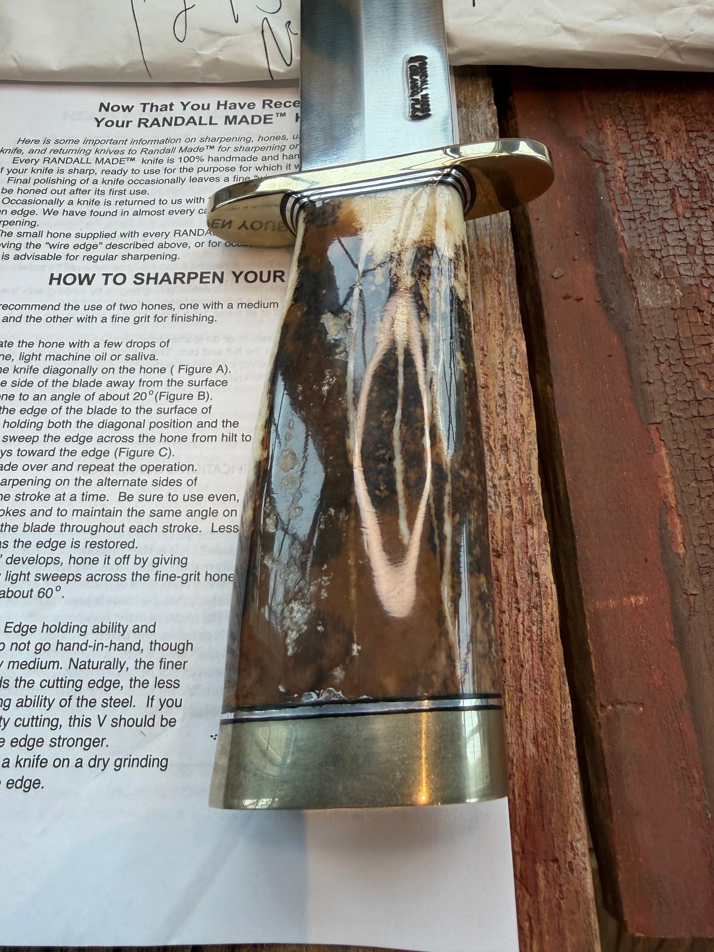 New in Paper Randall Model 12-13 Thorp in a Huge piece of Fossil Walrus Ivory. Nickel Silver Hilt and Butt cap.