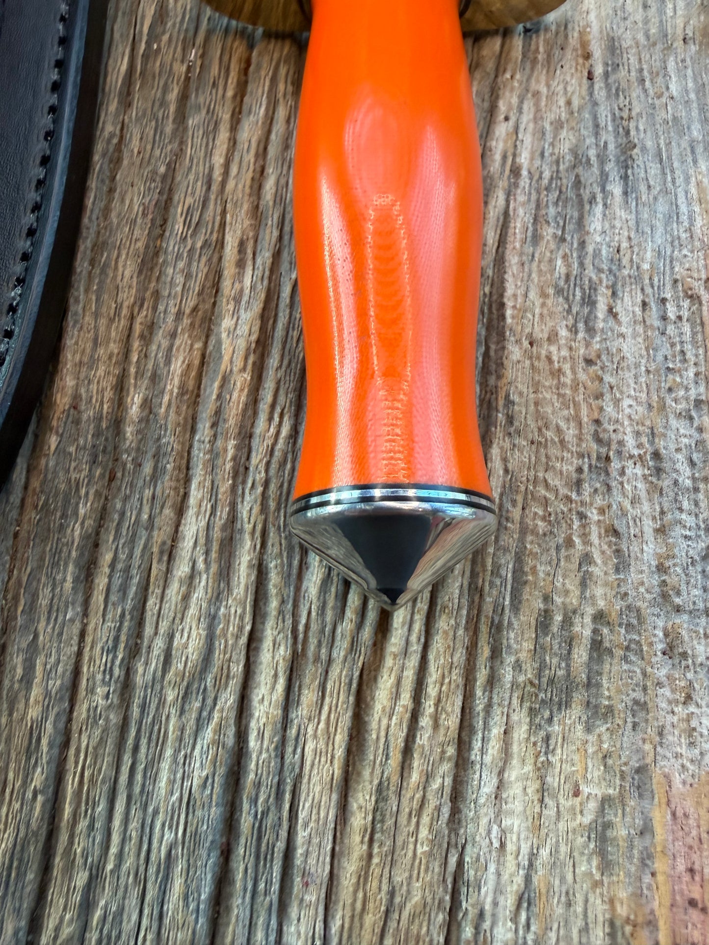 Randall Knife Clinton Special TC Nickel Silver Hilt Stainless Steel, Orange G10, coolie butt cap