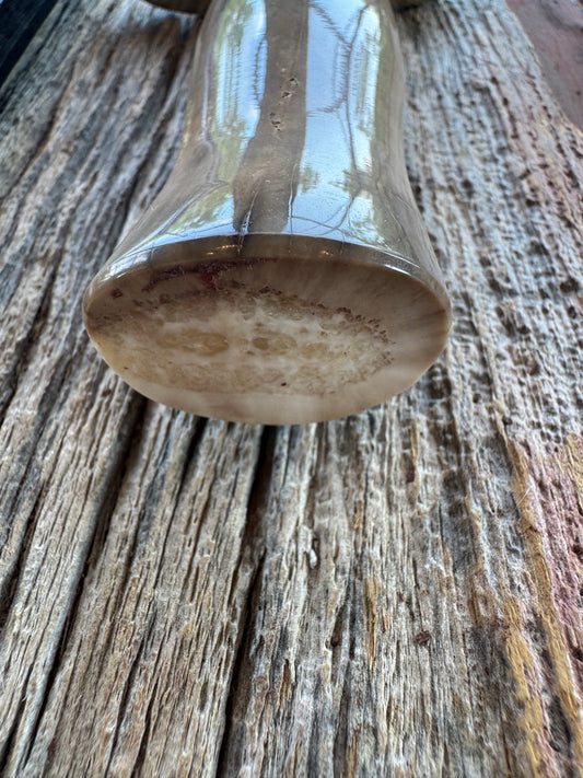 Nice Randall Knife Model 12-8 Big Bear. Gorgeous piece of creamy Fossil Walrus Ivory. ( Creams, greens) Nickel silver hilt and natural end, Stainless steel.