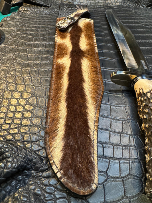 Randall Model Confederate Sheath in Exotic Zebra Hide ( top of the head) from Treeman. Sheath only.