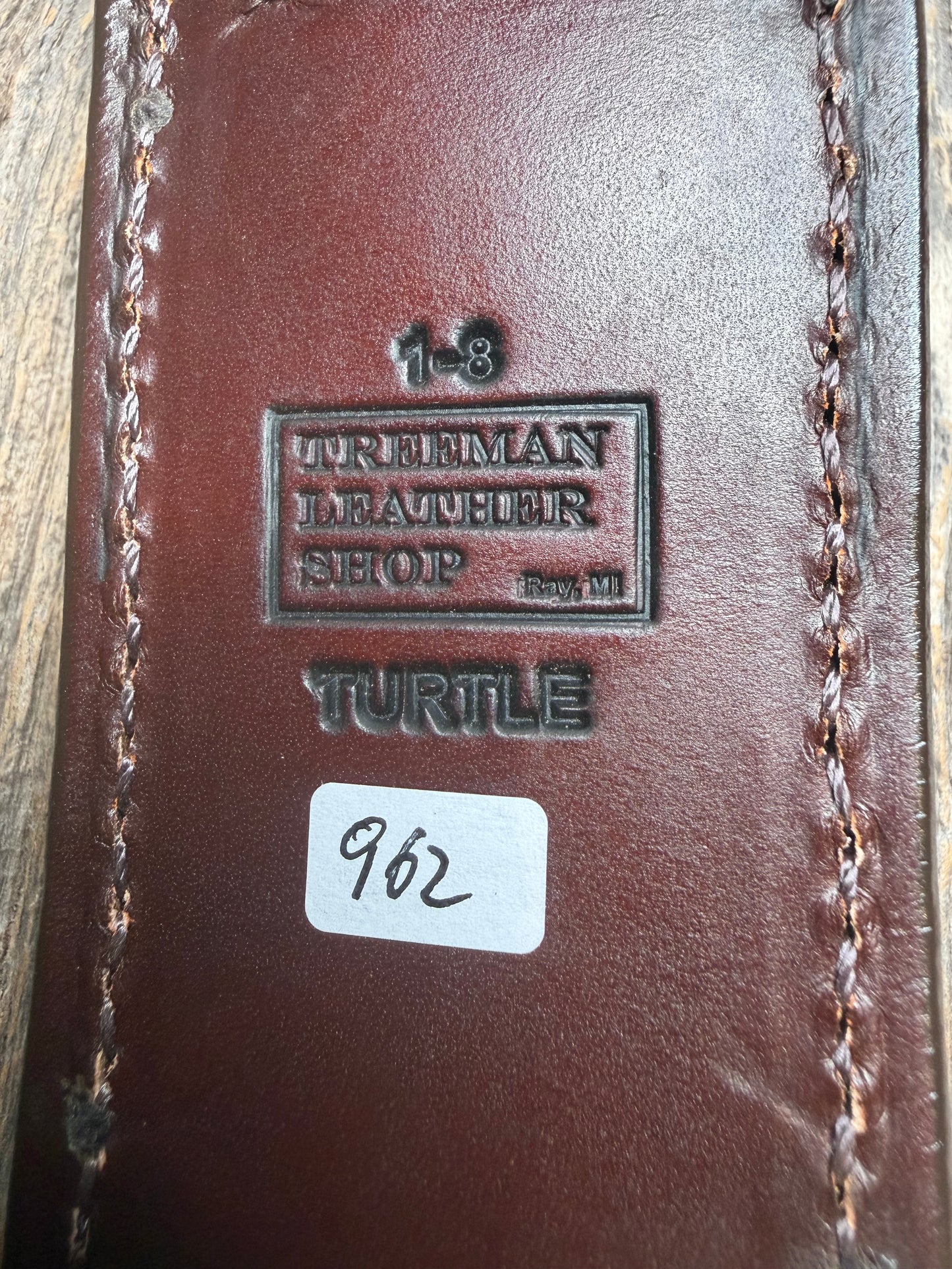 Randall Model 1-8 Sheath in Exotic Dark Brown Snapping Turtle by Treeman. Straight hilt and new black canteen snap… Spiked Dragon tail portion of the turtle.