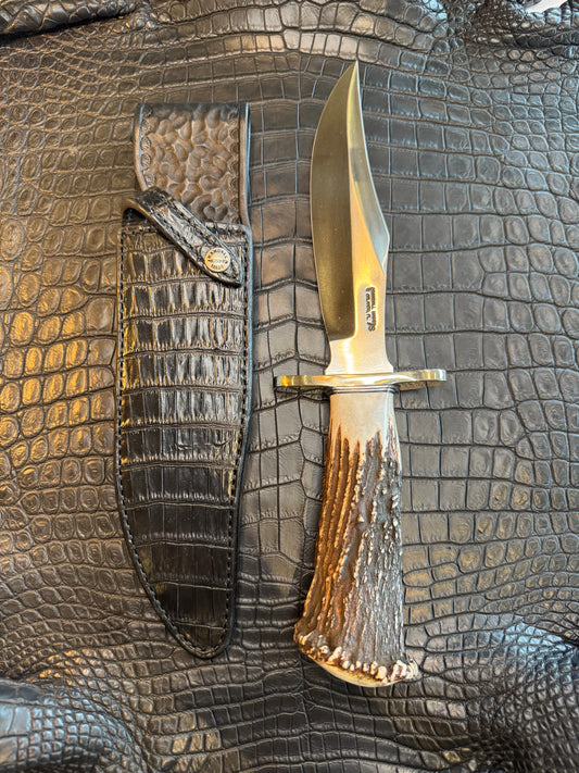 Randall Model 12-8 “Big Bear” Exotic Black Crocodile Sheath from Sullivans by Gutcher