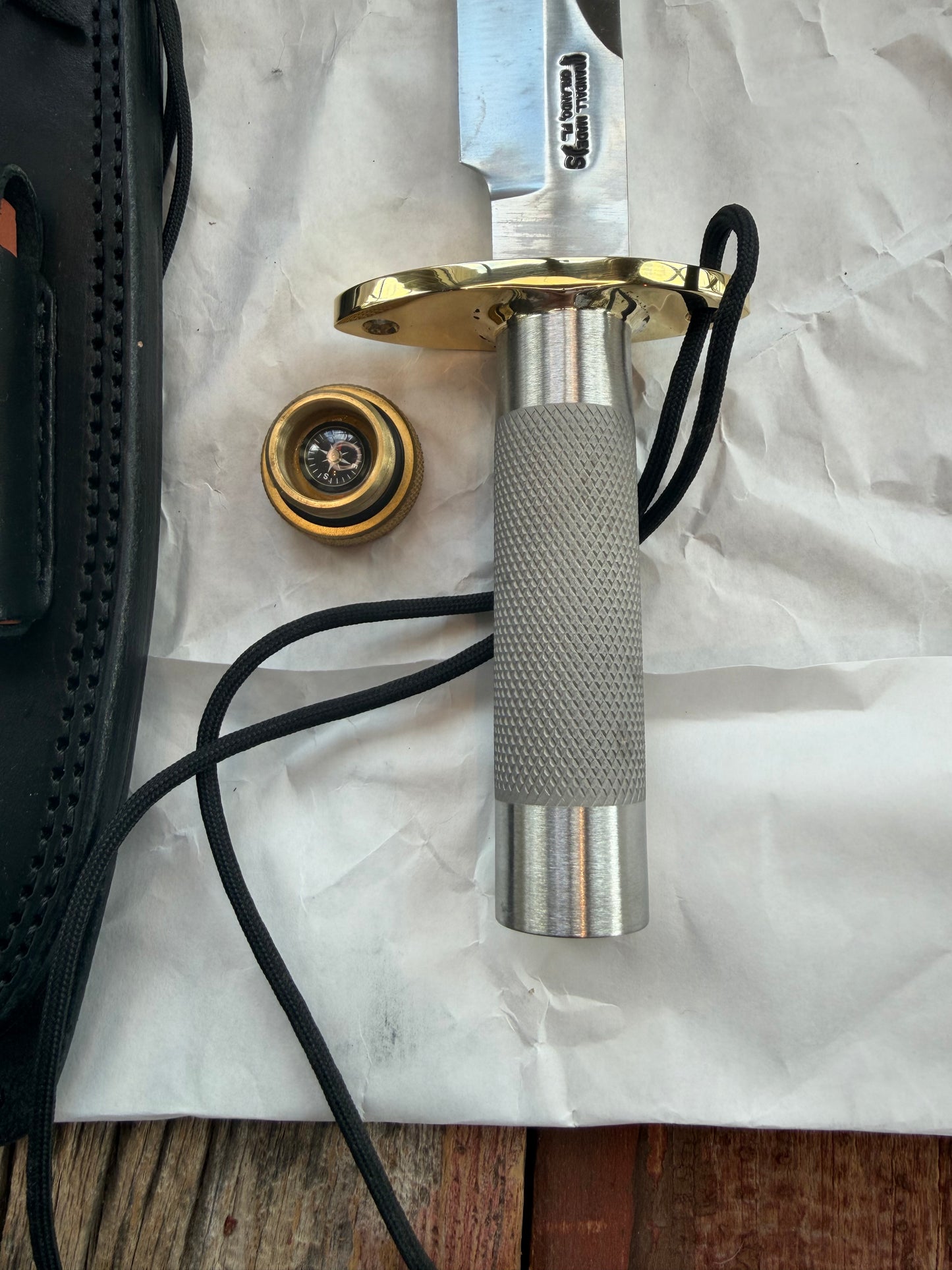 New in Paper Randall Knife Model 18-7.5 Stainless Steel Compass New