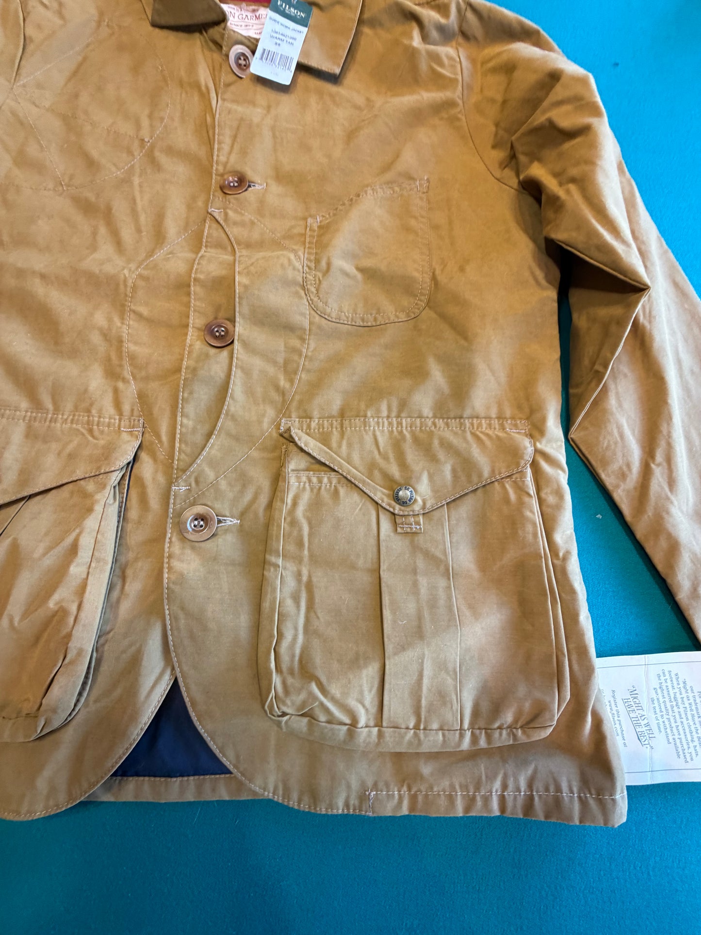 Rare Filson Sales Sample Warm Tan Guide Work Jackets Sz M New With Tags