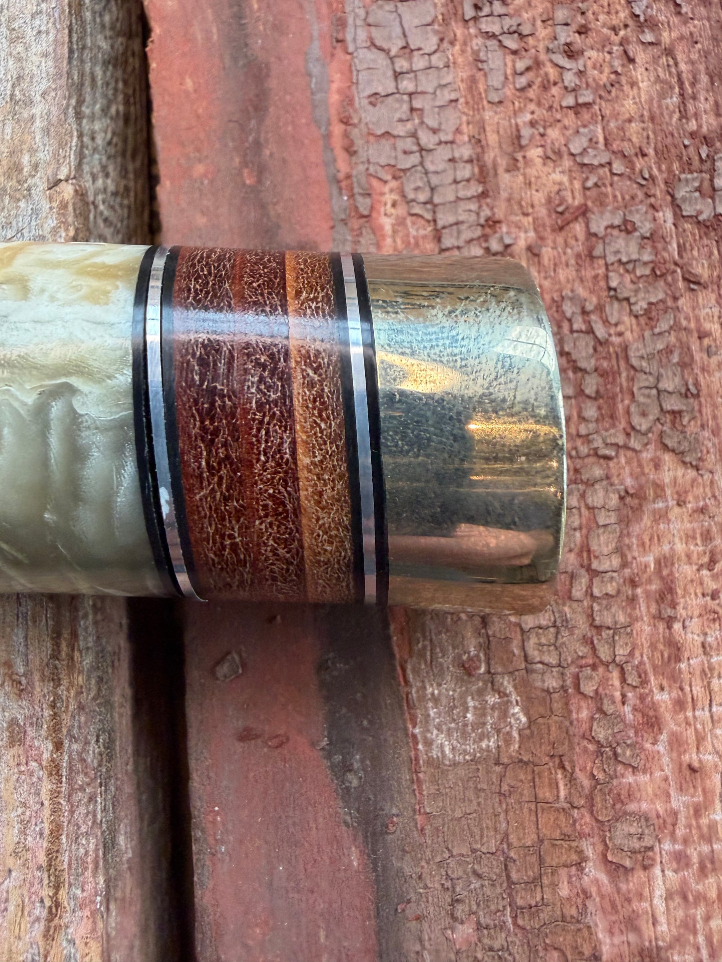 Randall Model 25-5 Trapper in Musk Ox and stacked Leather Stainless Steel NSH