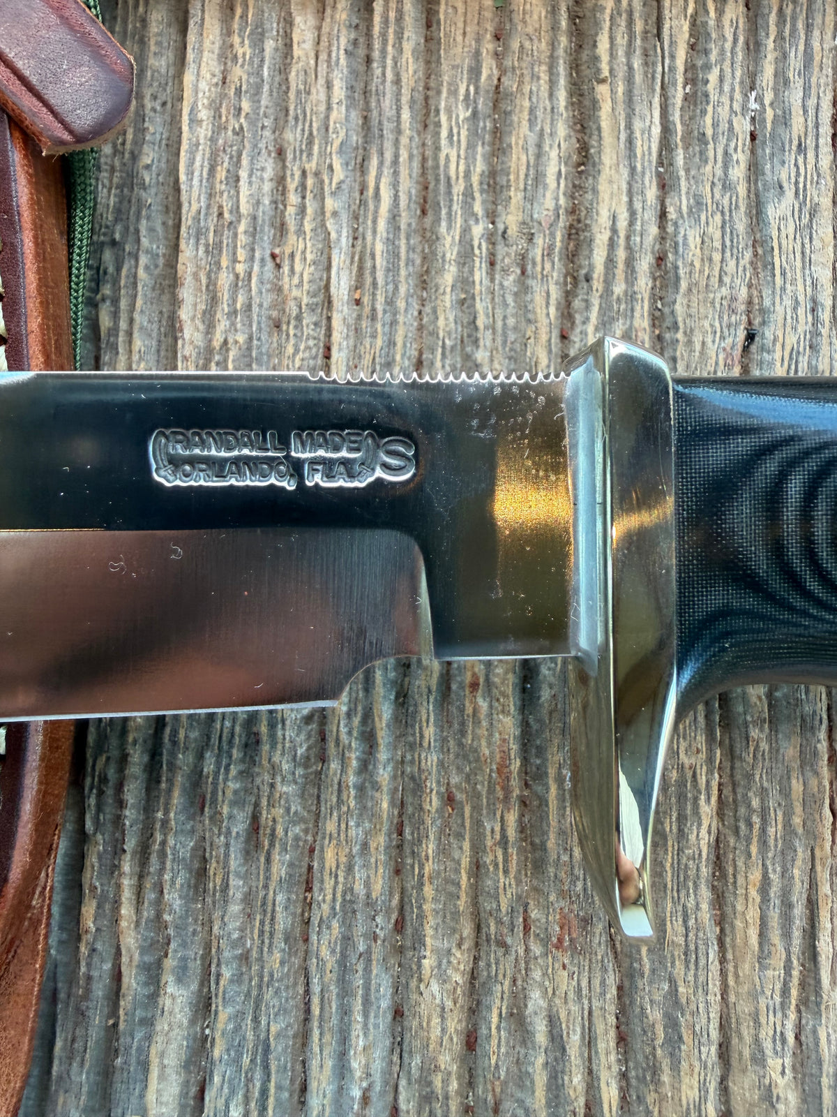 New in paper Randall Model 15-5 1/2 Airman Black Micarta Handle Stainless Nickel Silver Lanyard