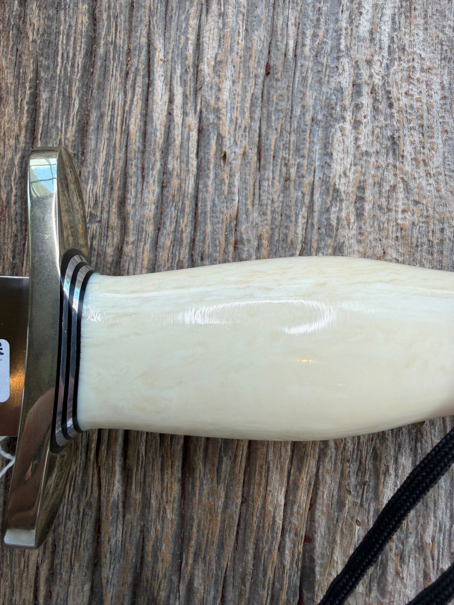 Rare Randall Model 12-9 AI Alternative Ivory etched in the blade, SS NSH + Buttcap Lanyard Wickersham Book noted, Lanyard