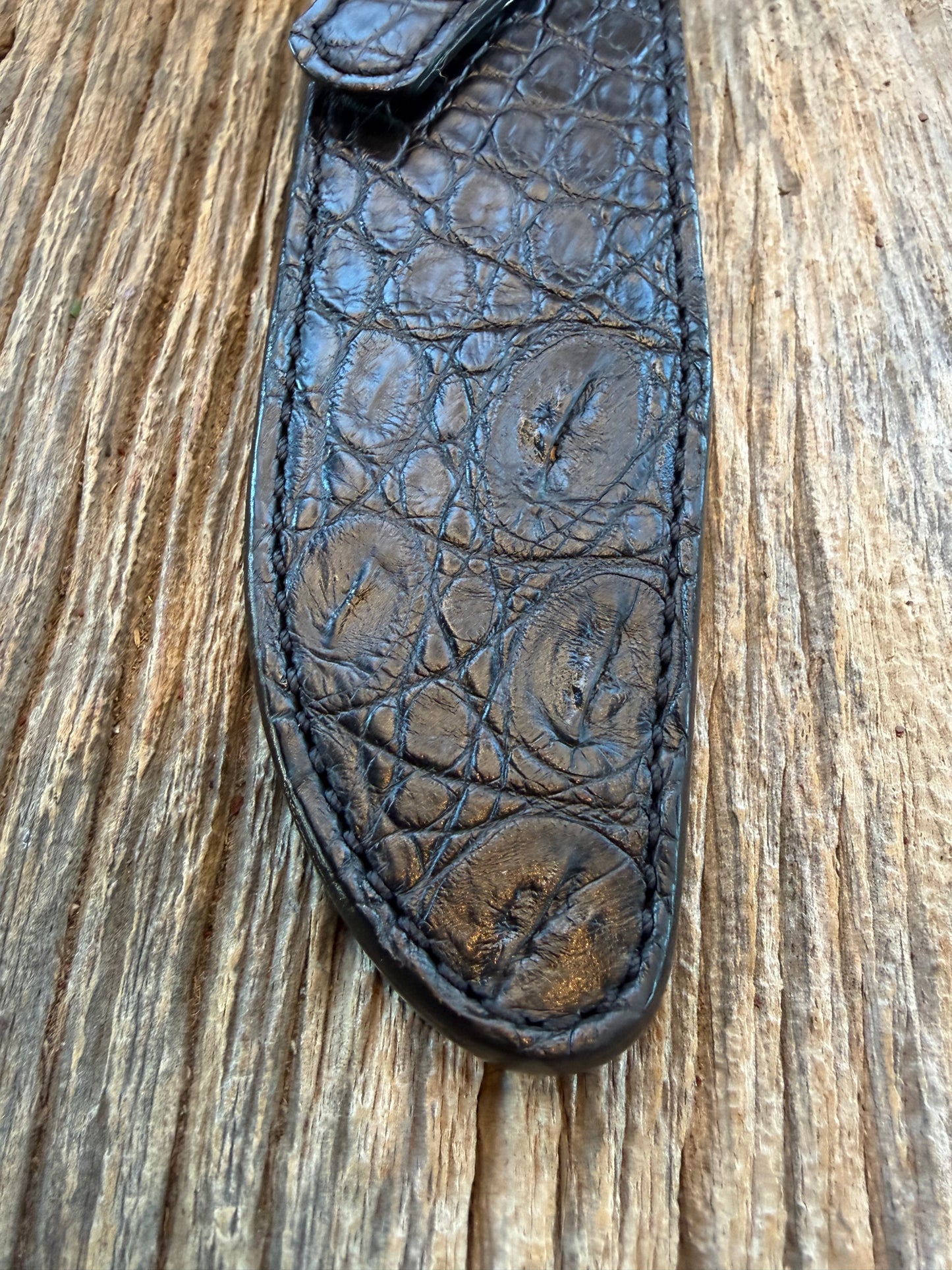 New Randall Model 1-6 Sheath in Exotic Black Crocodile from Treeman. My first 1-6 sheaths made.