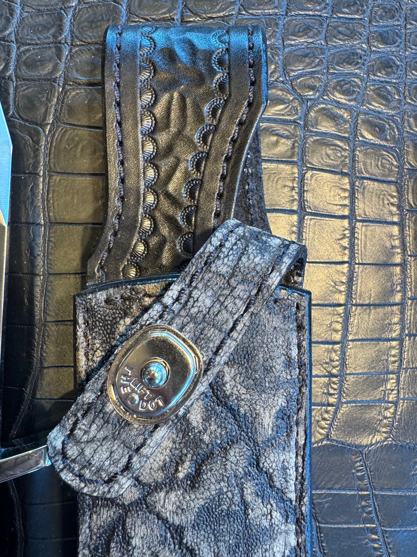 Very nice Randall Knife Buxton Fighter Black Micarta BF # 1097 Stainless Blade plus Elephant Treeman