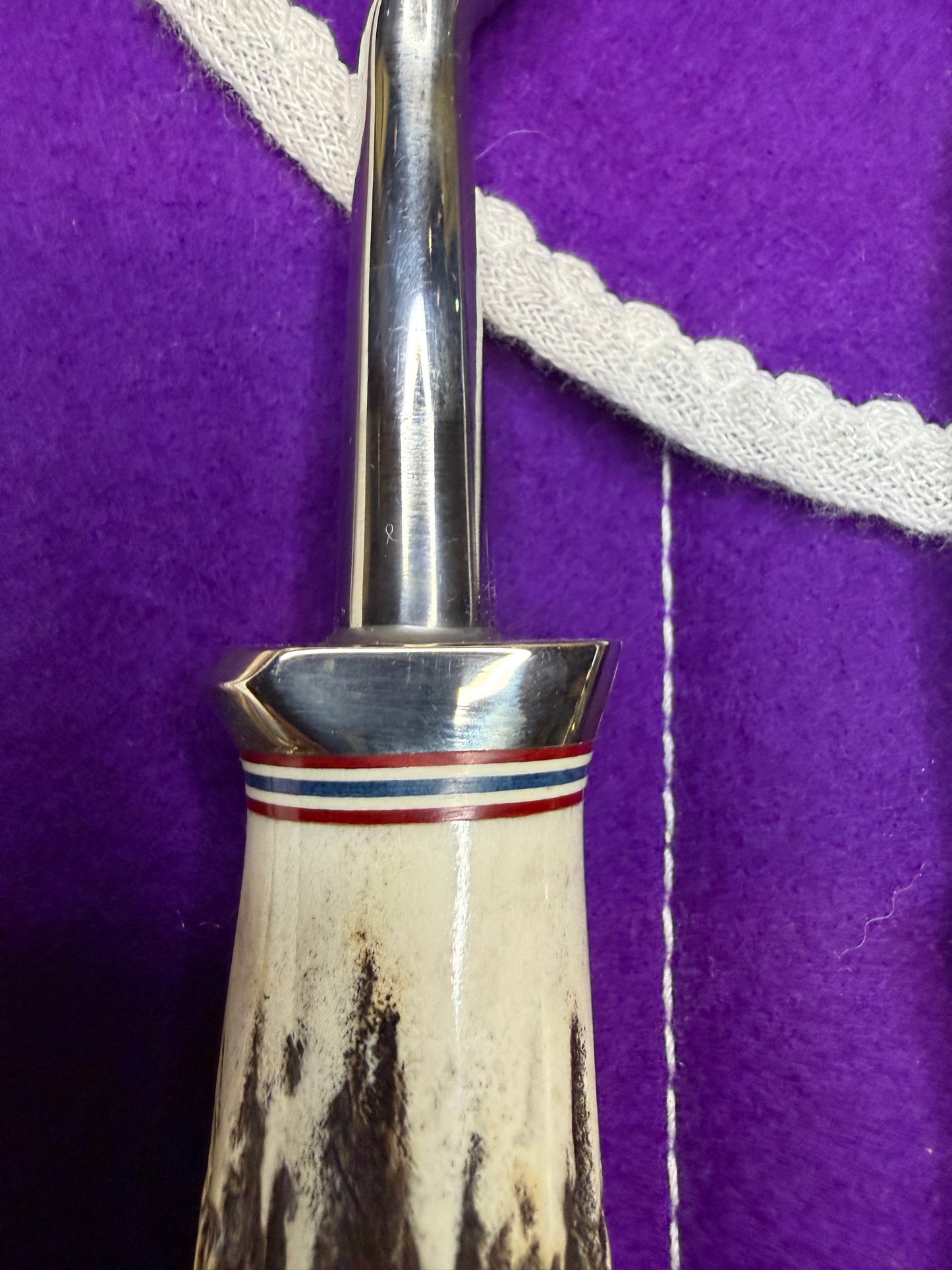 Randall Carving set Model 6-9 with Gorgeous Popcorn STAG Red White Blue Spacers Stainless… Wow