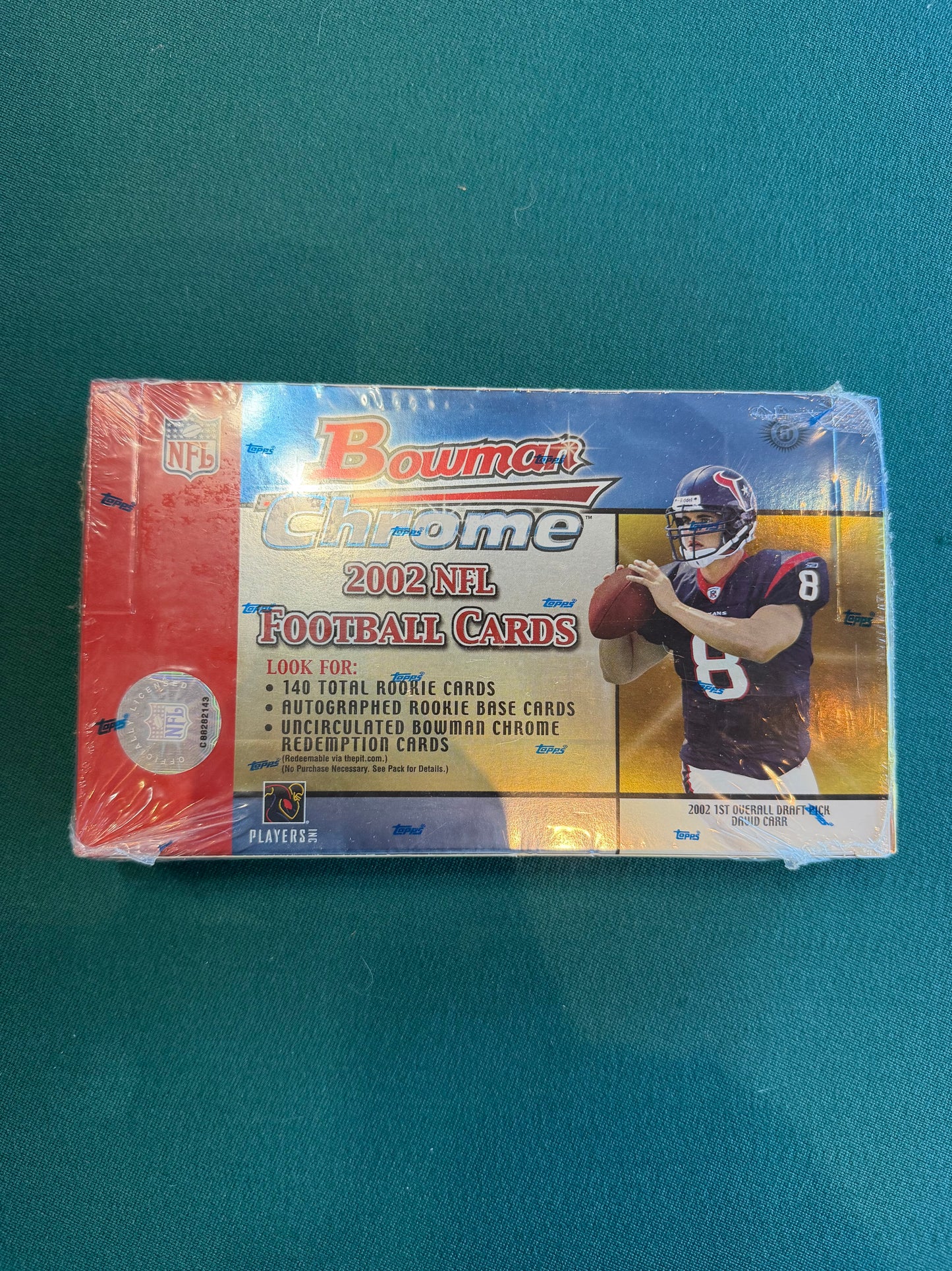 2002 Bowman Chrome Football Factory Sealed HOBBY BOX New/Factory Sealed. 18 packs per box