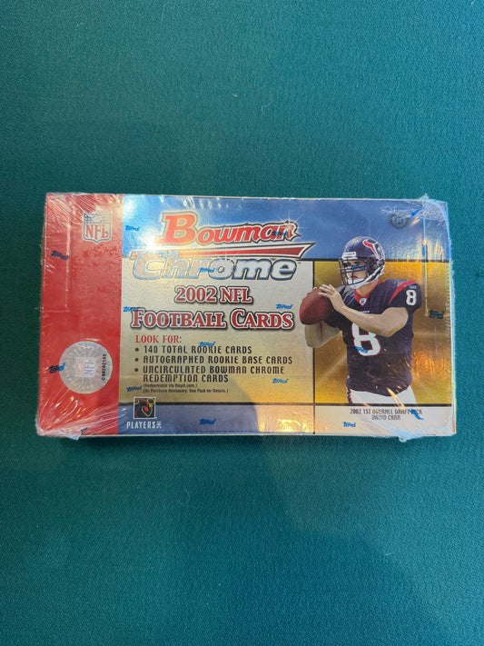 2002 Bowman Chrome Football Factory Sealed HOBBY BOX New/Factory Sealed. 18 packs per box