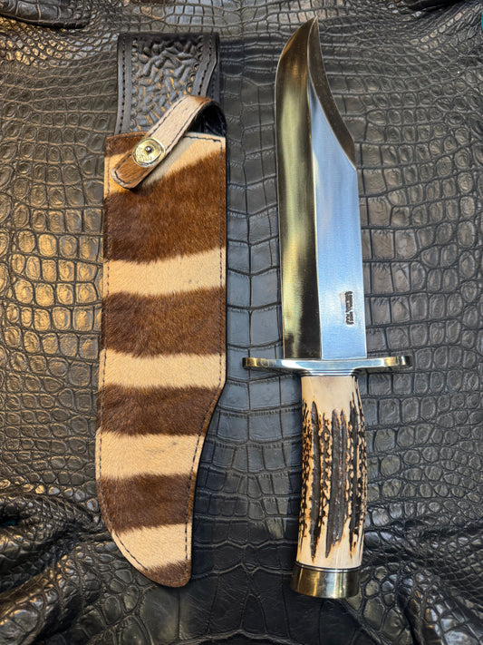 Randall Model Smithsonian “Smitty”Sheath in Exotic Zebra Hide from Treeman. Sheath only