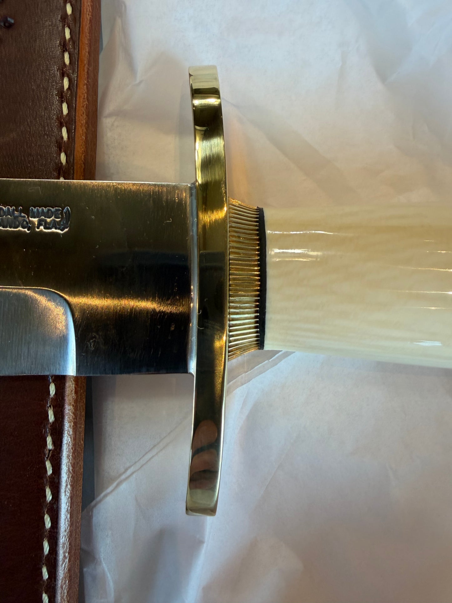 New in Paper Model 12-11 Confederate. Beautiful Dave Warthers Resin with a Brass forward curved hilt and Scalloped brass collar and coolie butt cap.